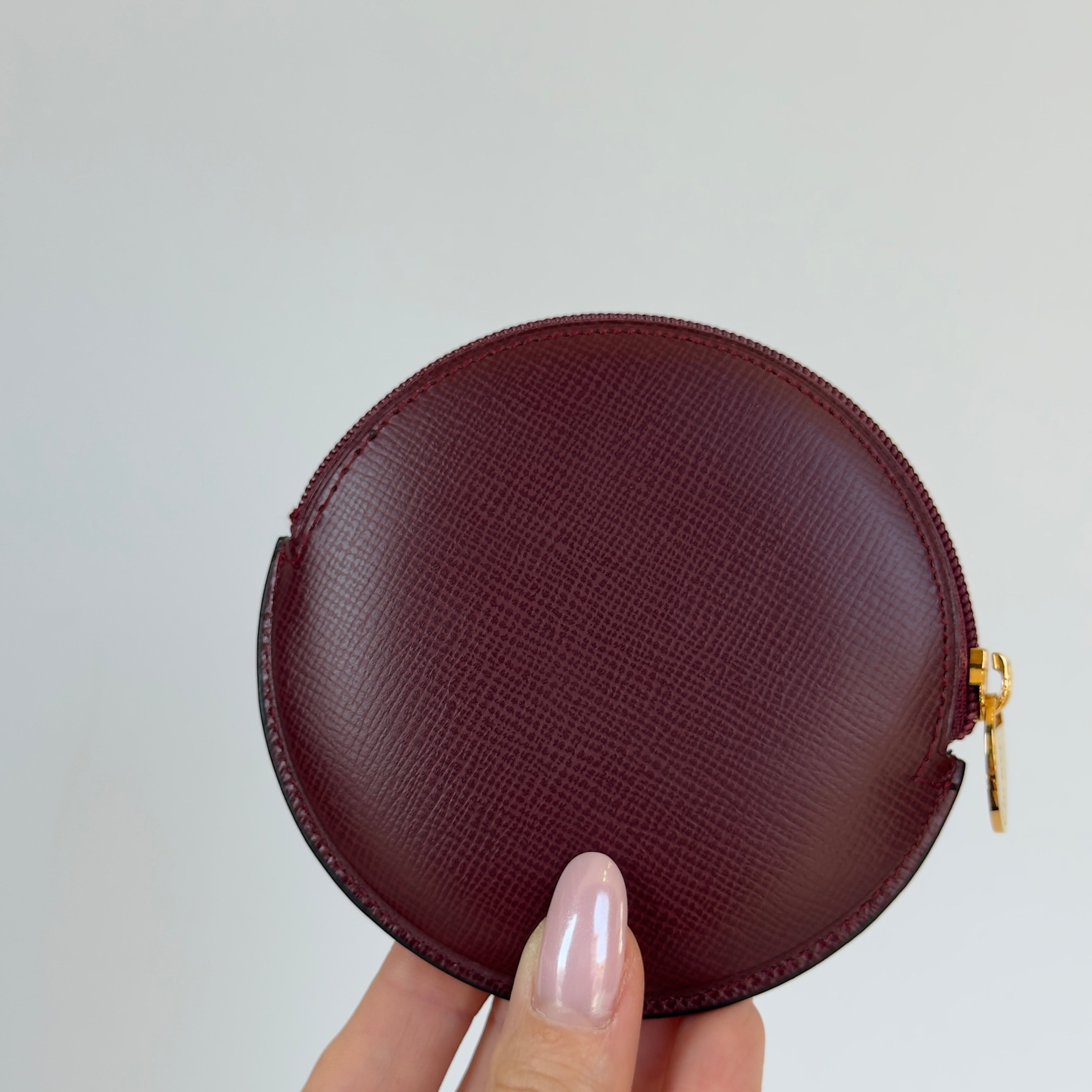 Cartier Burgundy Leather Coin Purse - Queen May