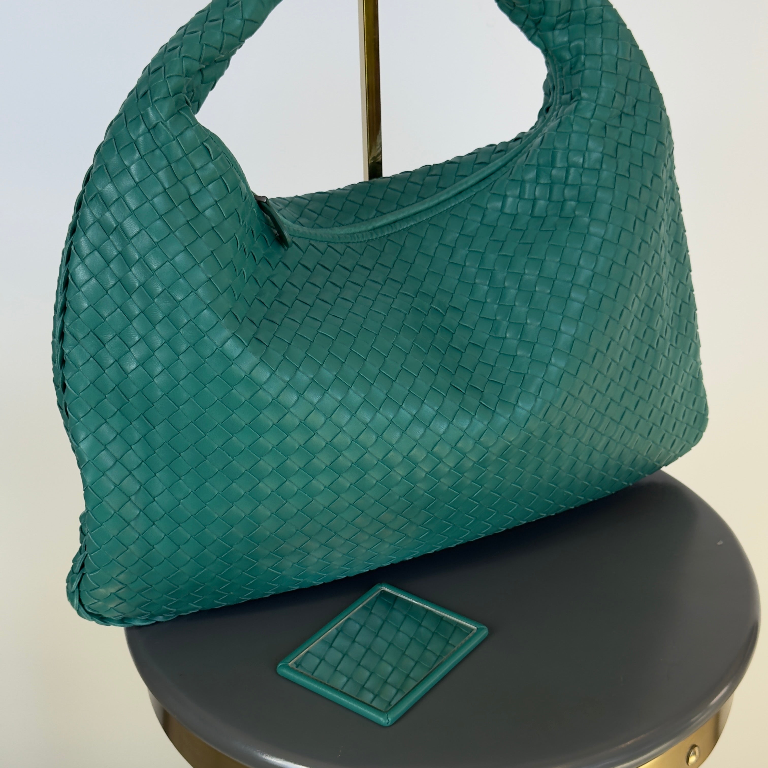 Bottega Veneta Intrecciato Hobo Teal Large - Queen May