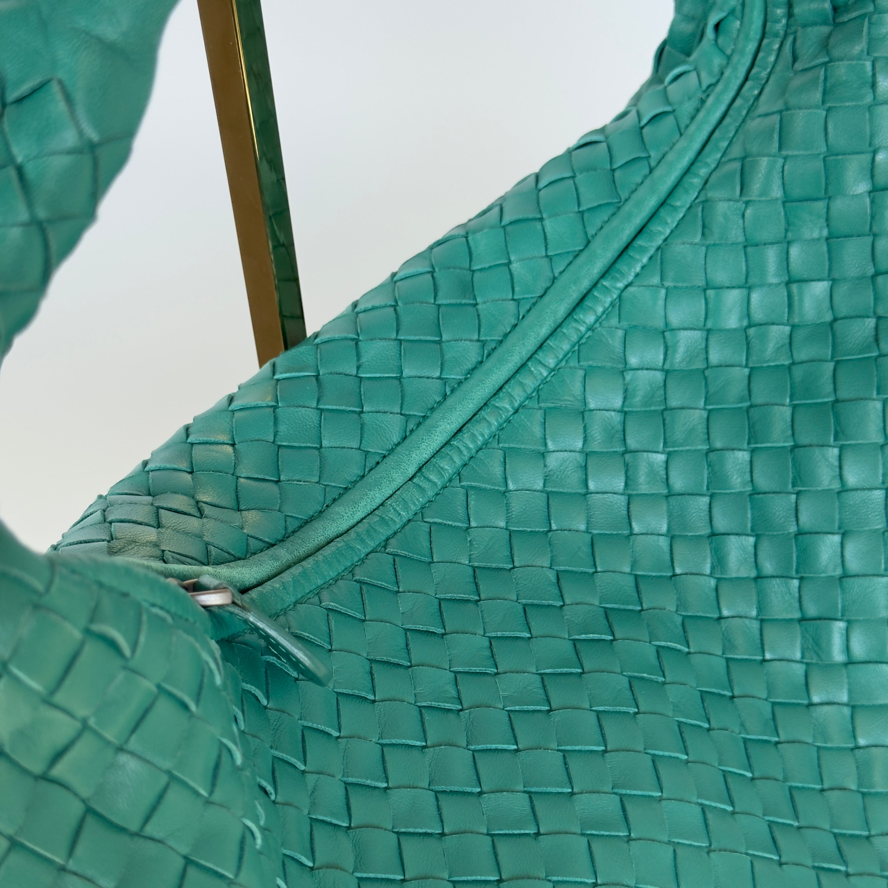Bottega Veneta Intrecciato Hobo Teal Large - Queen May