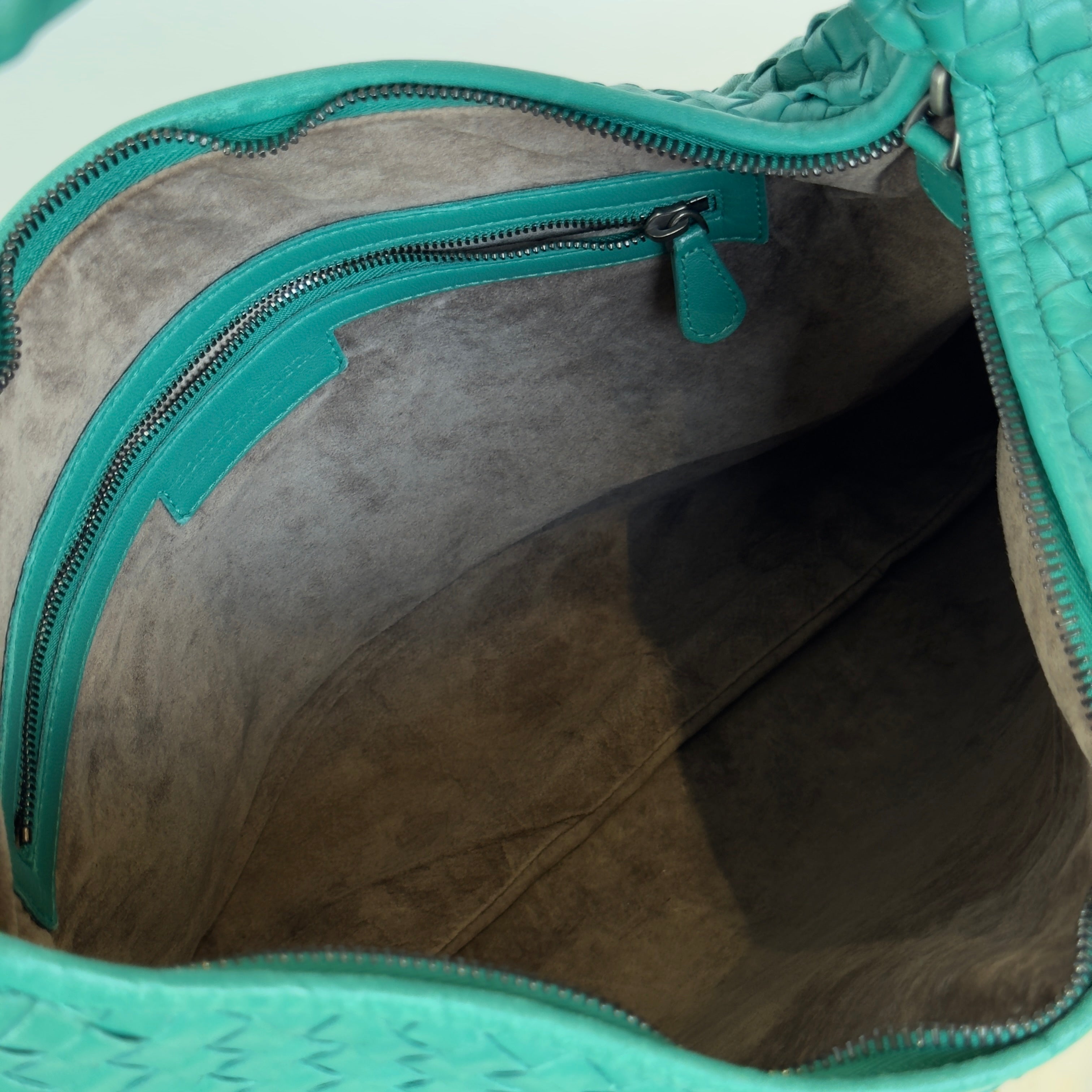 Bottega Veneta Intrecciato Hobo Teal Large - Queen May