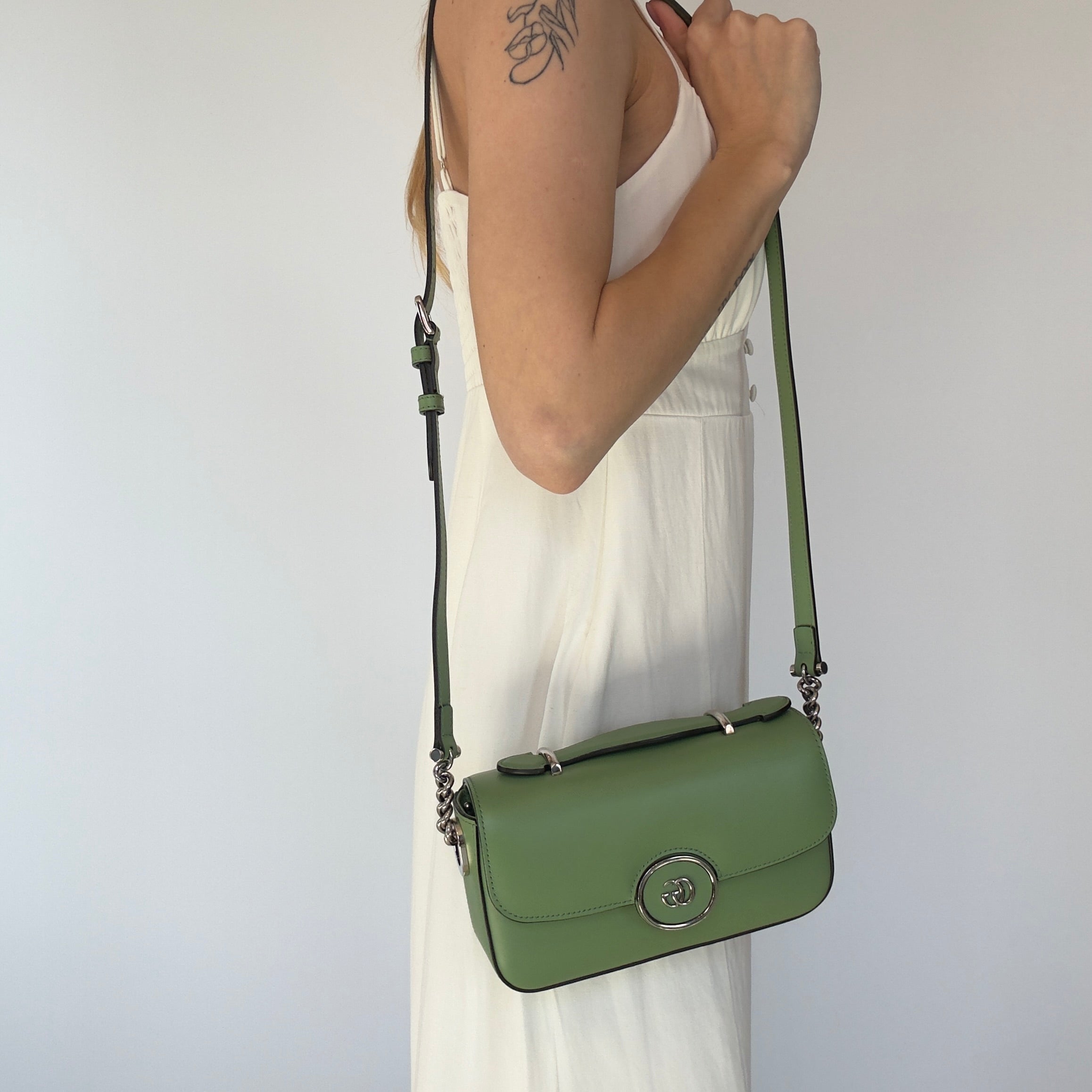 Gucci Petite GG Mini Shoulder Bag--Green - Queen May