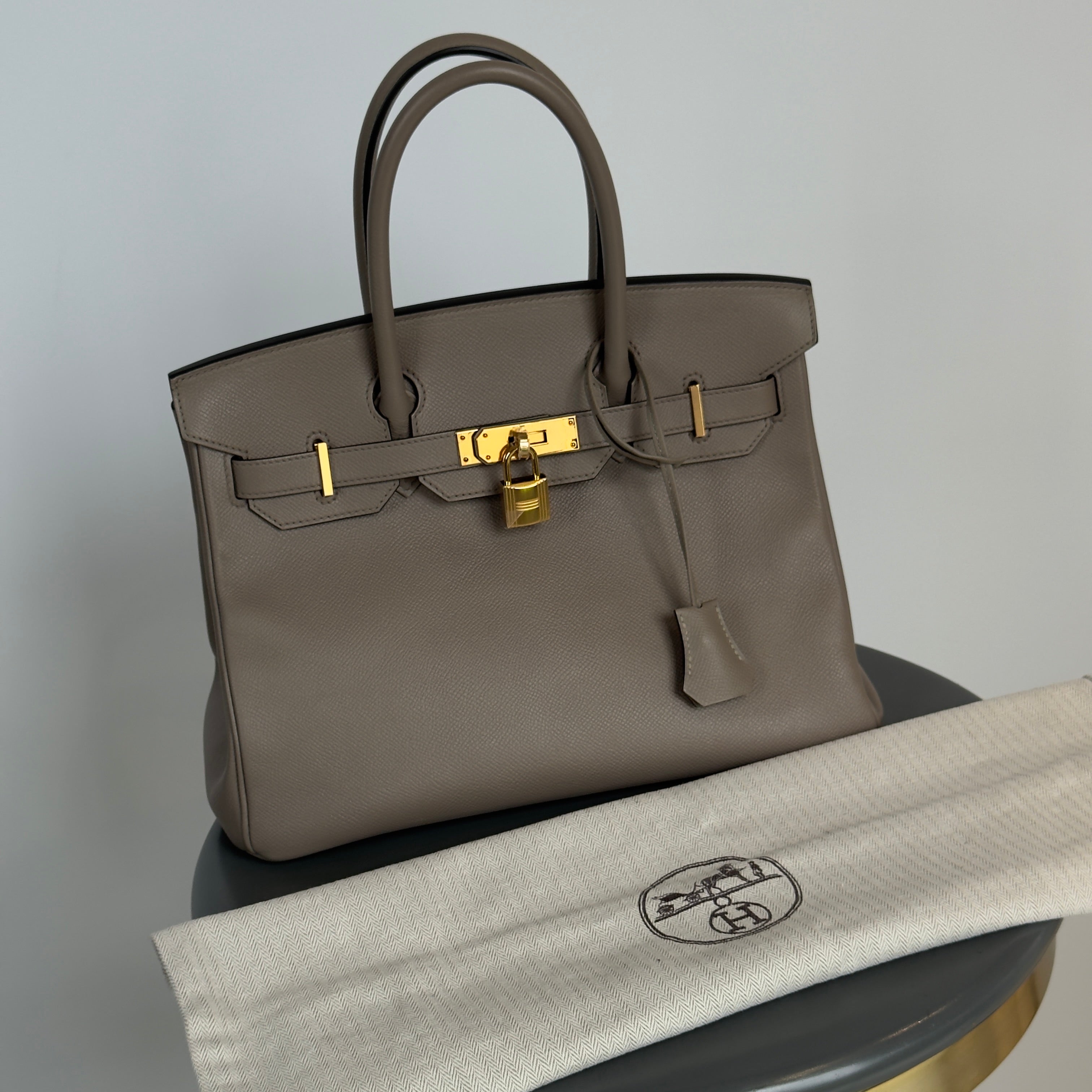 Hermes Birkin Gris Asphalt Epsom 30 With Gold Hardware 2018 - Queen May