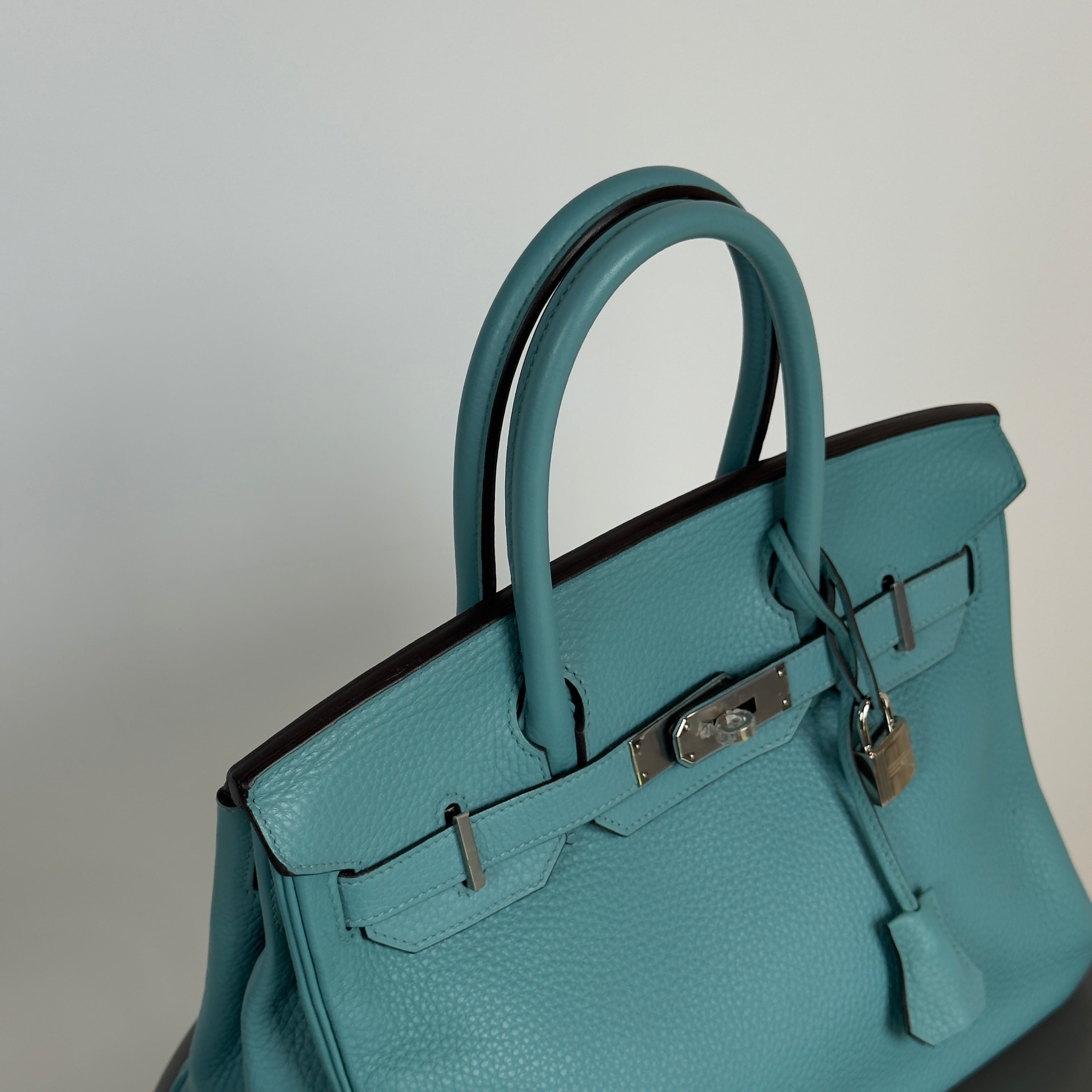 Hermes Birkin Bleu Saint Cyr Togo 30 Palladium Hardware 2015 - Queen May