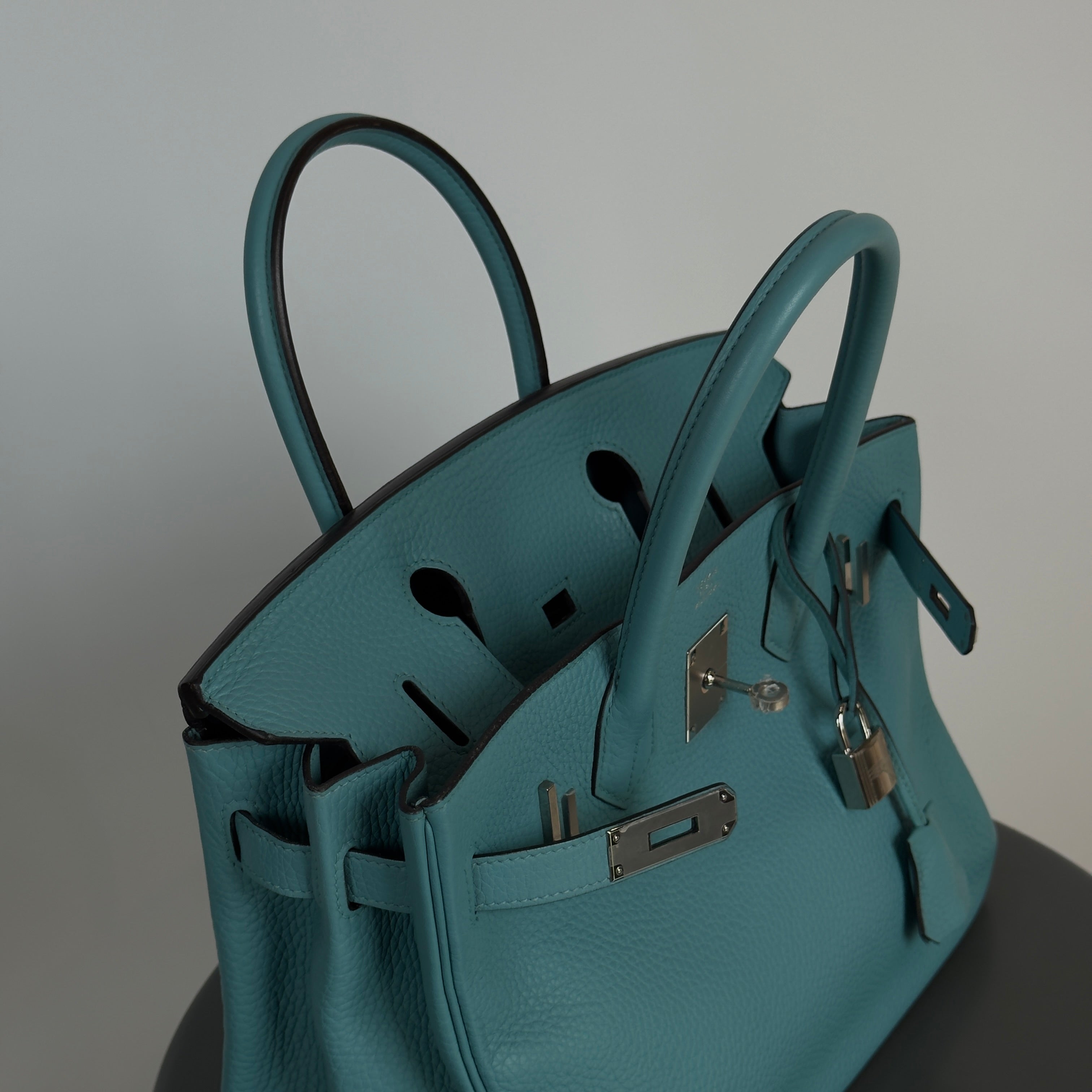 Hermes Birkin Bleu Saint Cyr Togo 30 Palladium Hardware 2015 - Queen May