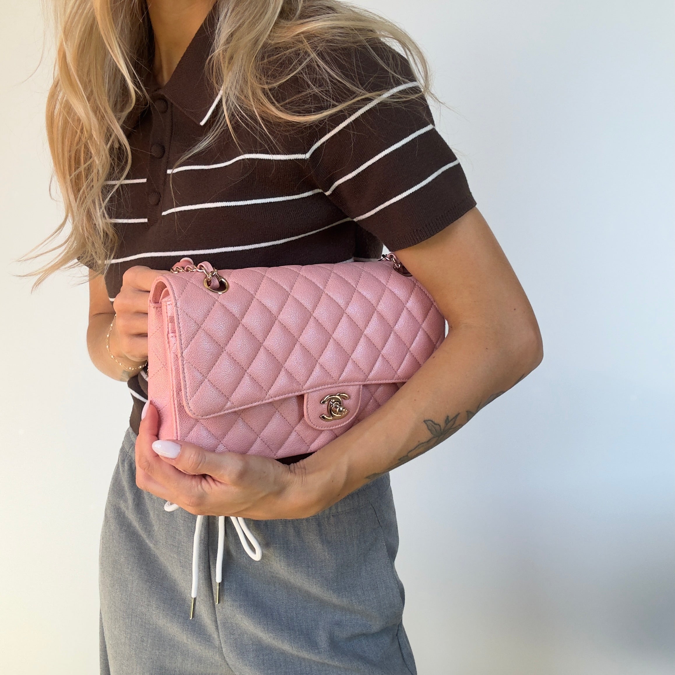 Chanel 19S Iridescent Pink Medium Classic Flap 2019