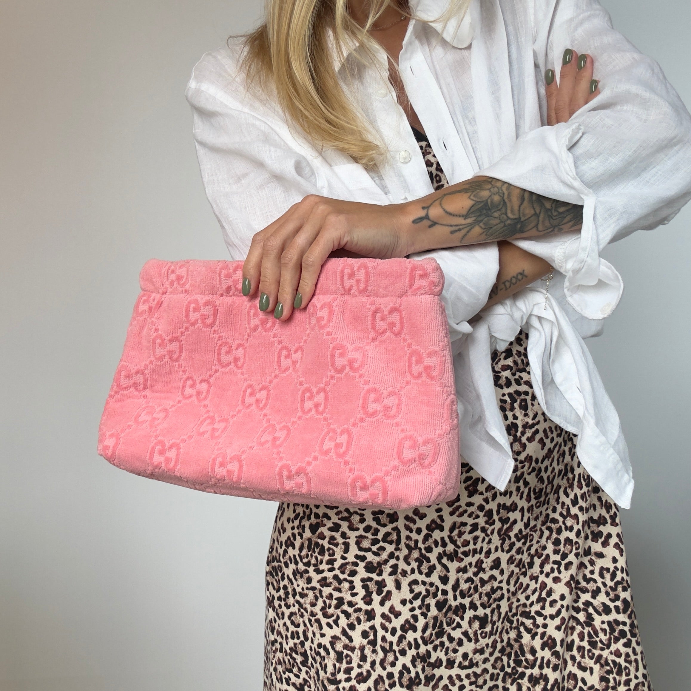 Lady Cuir x Queen May The “Ciao Bella” Towel Clutch Light Pink - Queen May