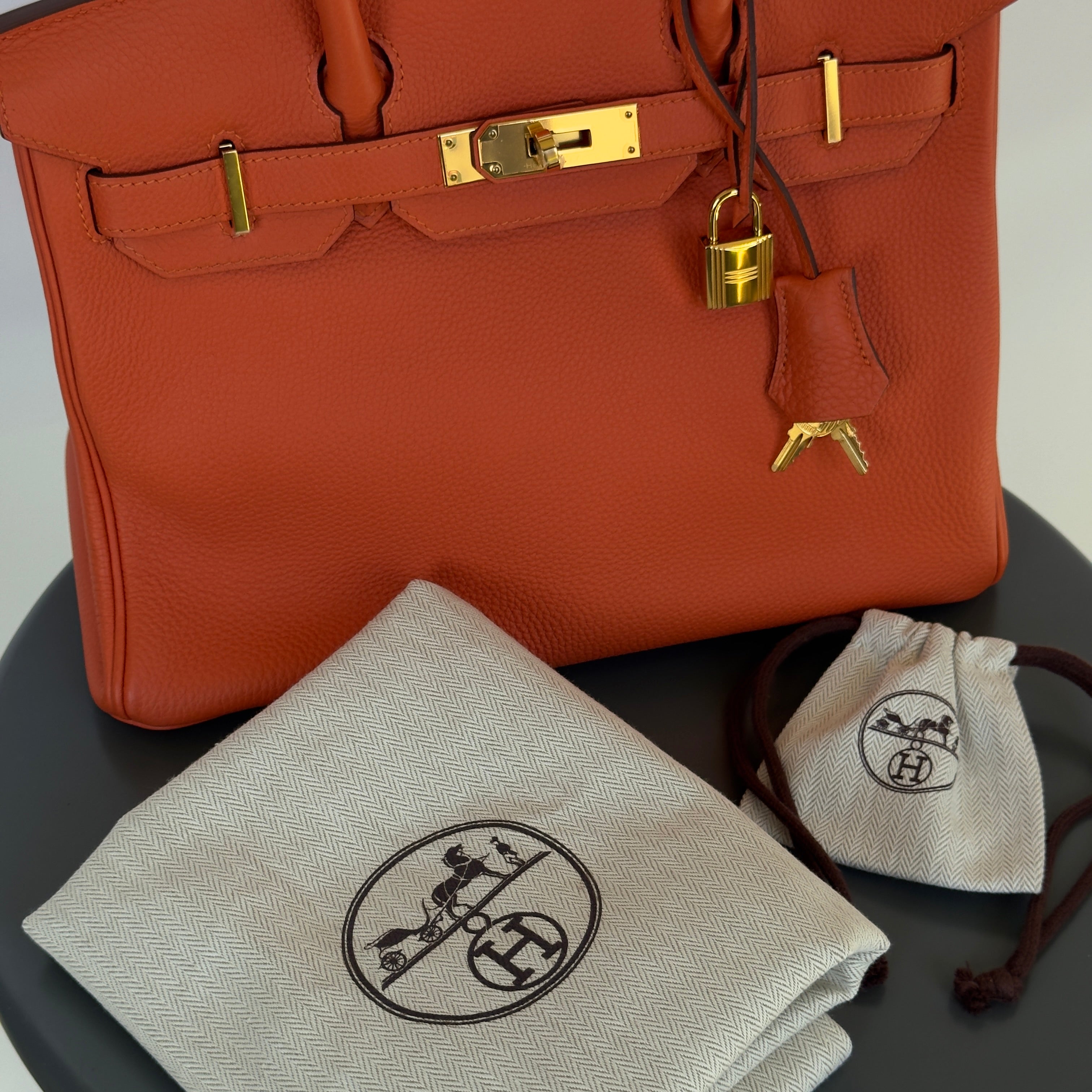 Hermes Birkin 30 Feu Togo Gold Hardware 2017