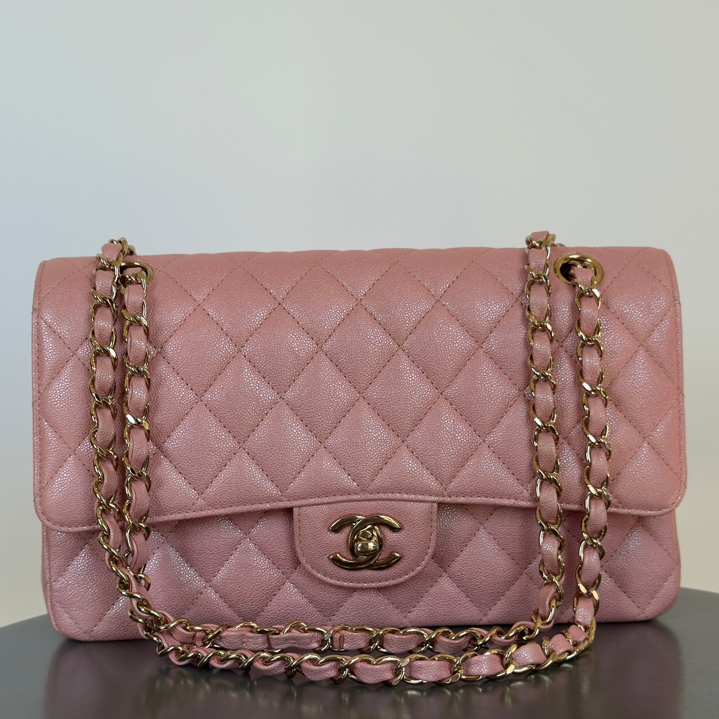 Chanel 19S Iridescent Pink Medium Classic Flap 2019
