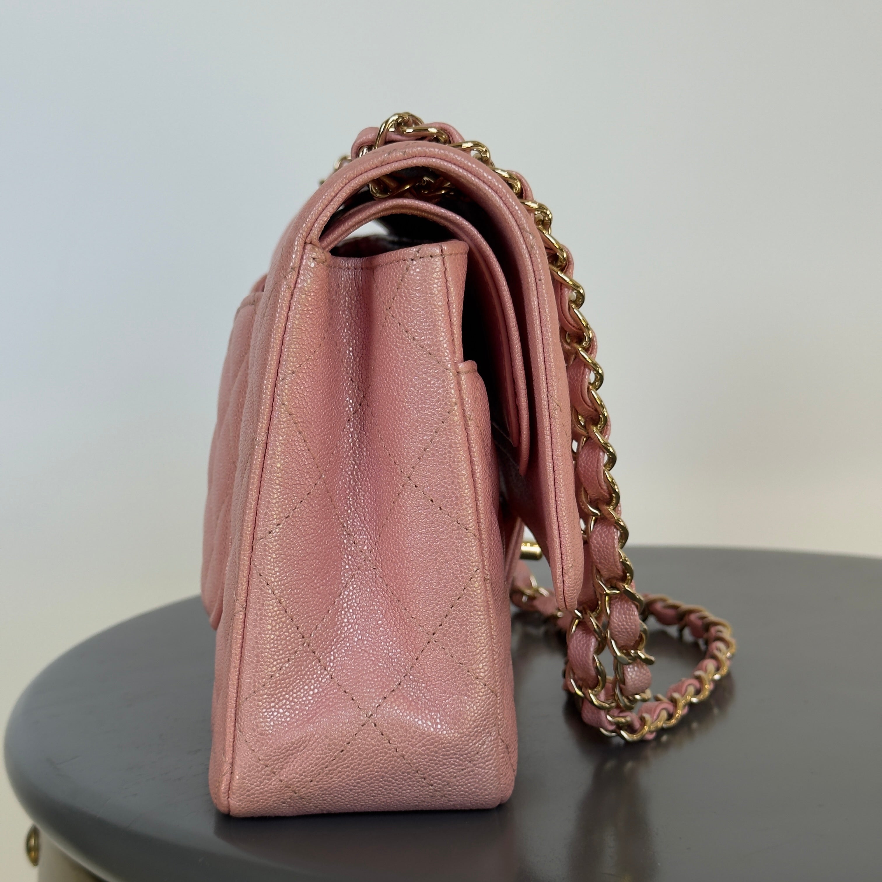 Chanel 19S Iridescent Pink Medium Classic Flap 2019