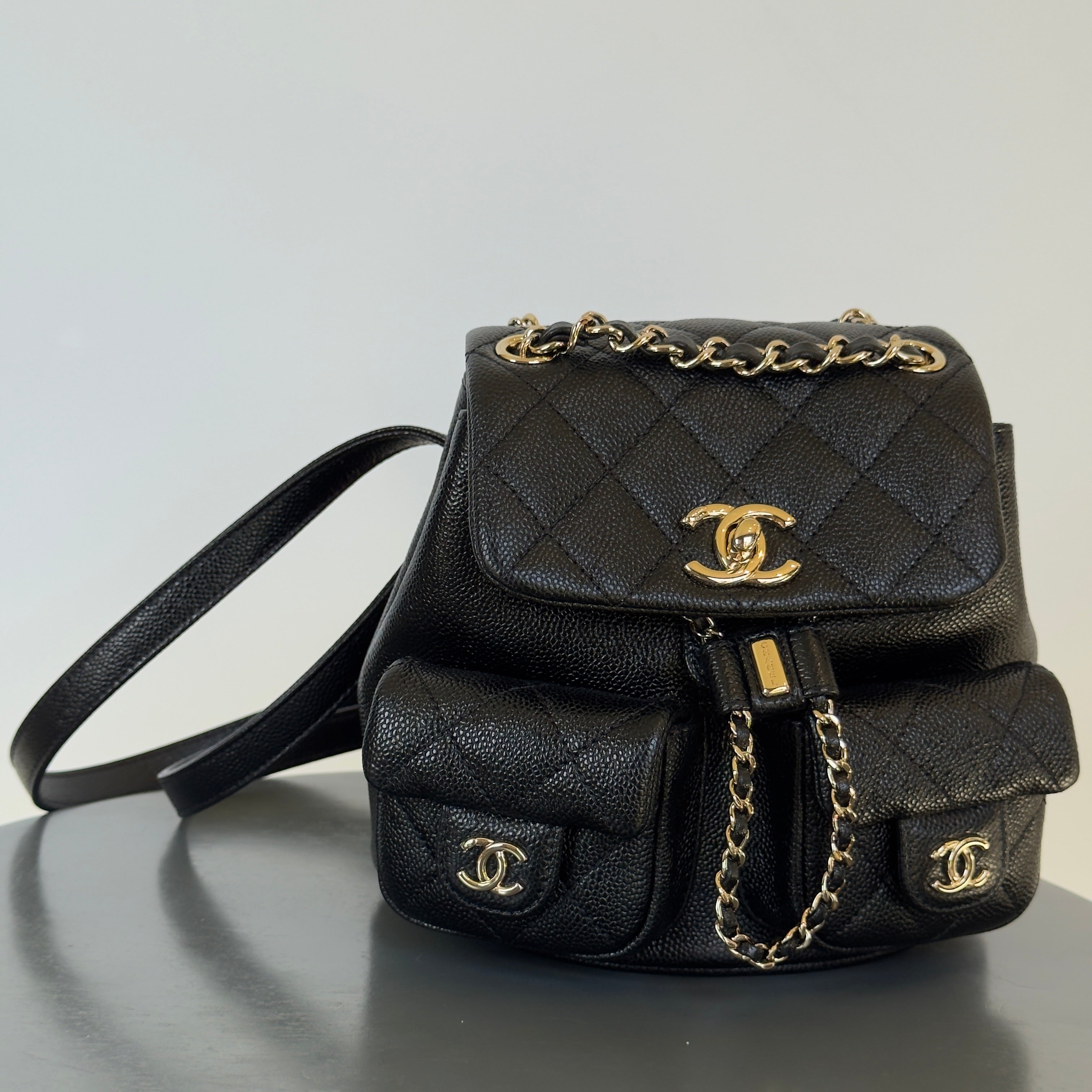 Chanel Duma Backpack Black Caviar Leather