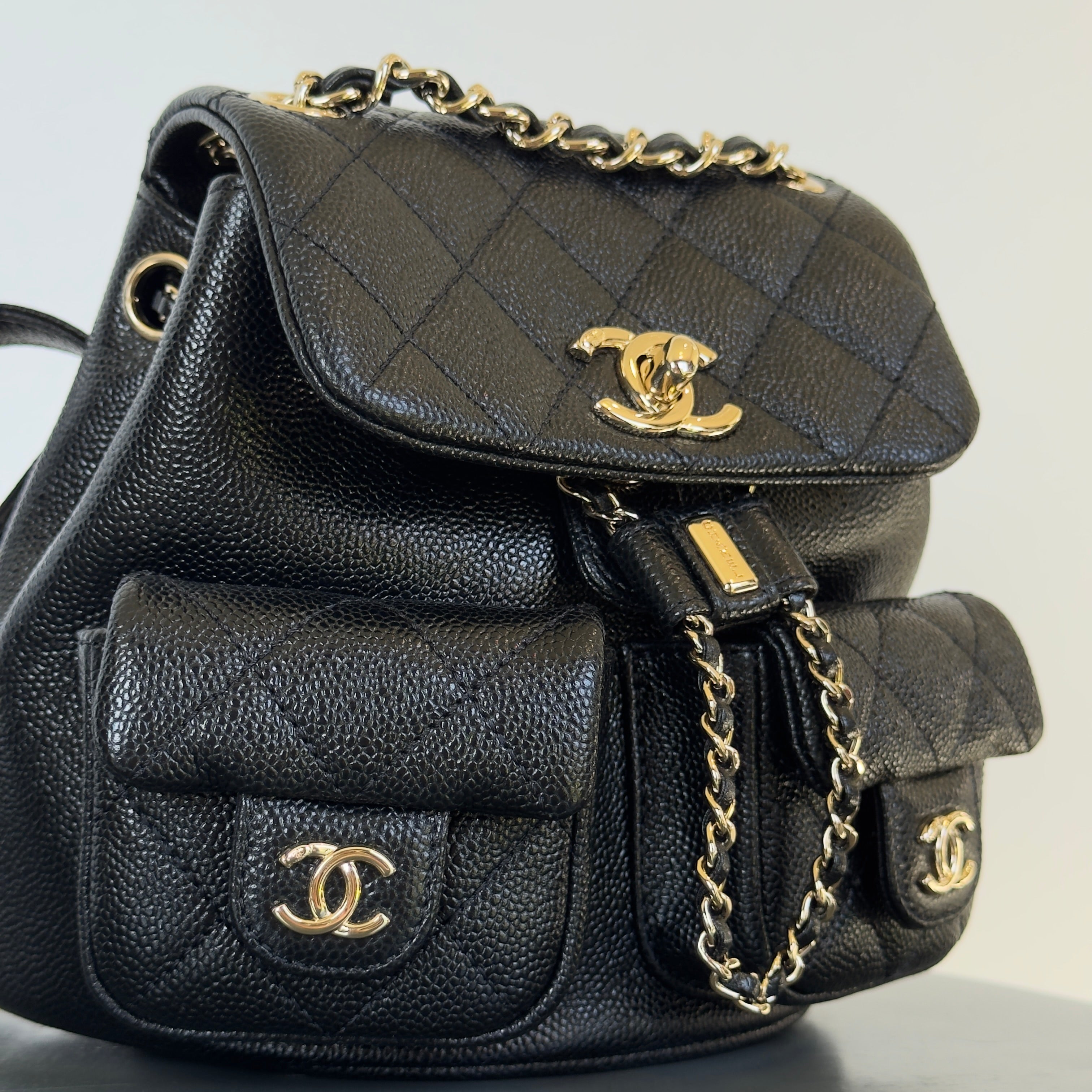 Chanel Duma Backpack Black Caviar Leather