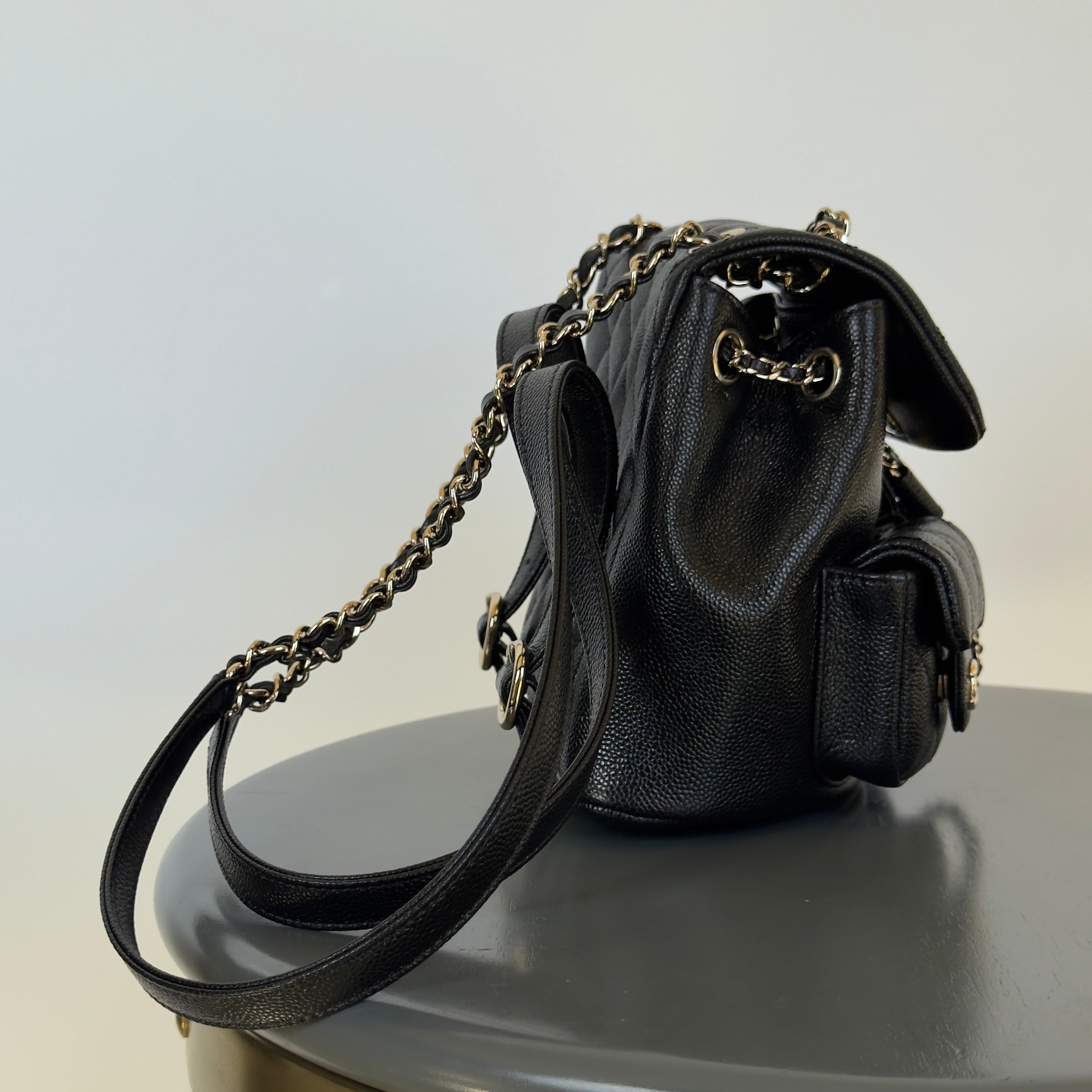 Chanel Duma Backpack Black Caviar Leather