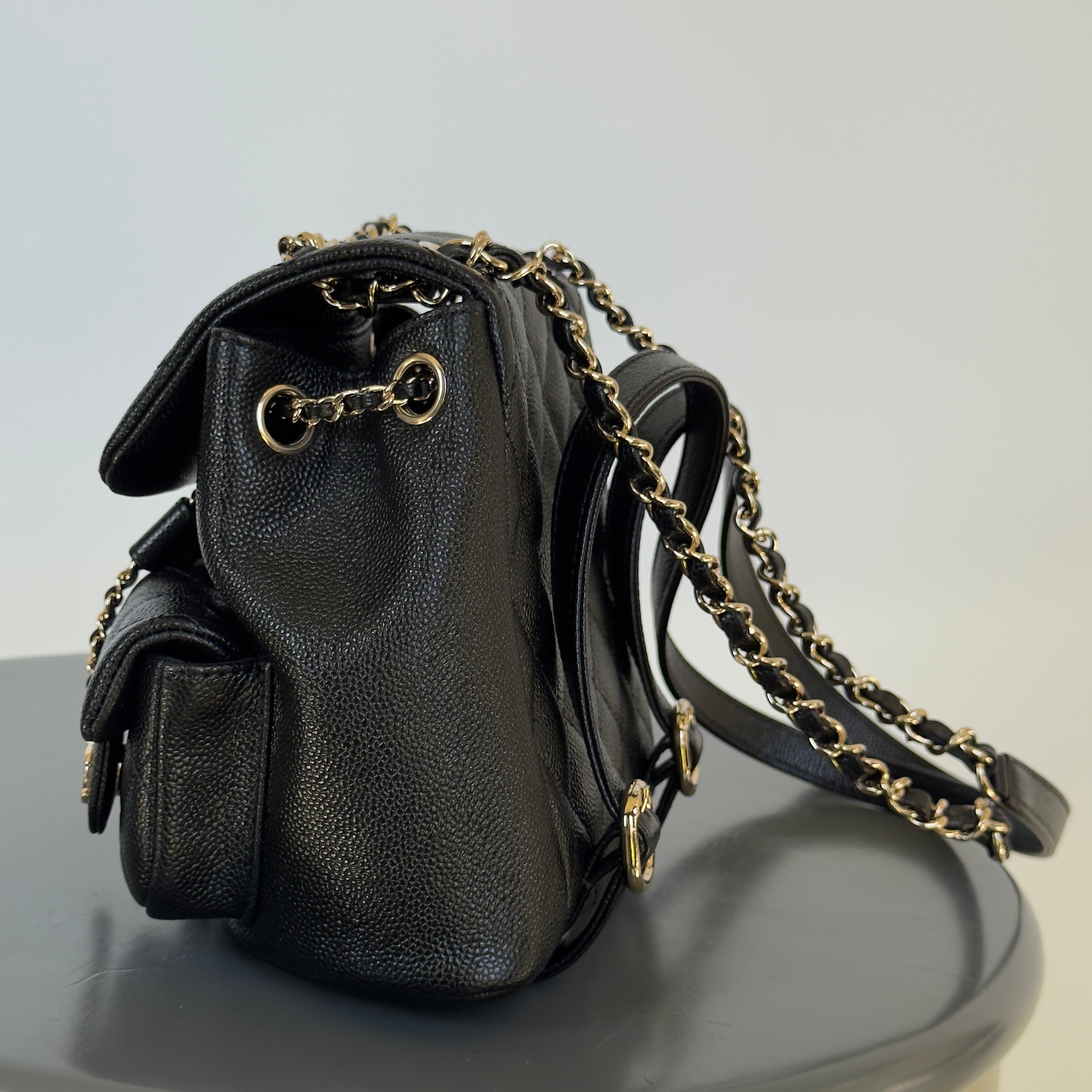 Chanel Duma Backpack Black Caviar Leather