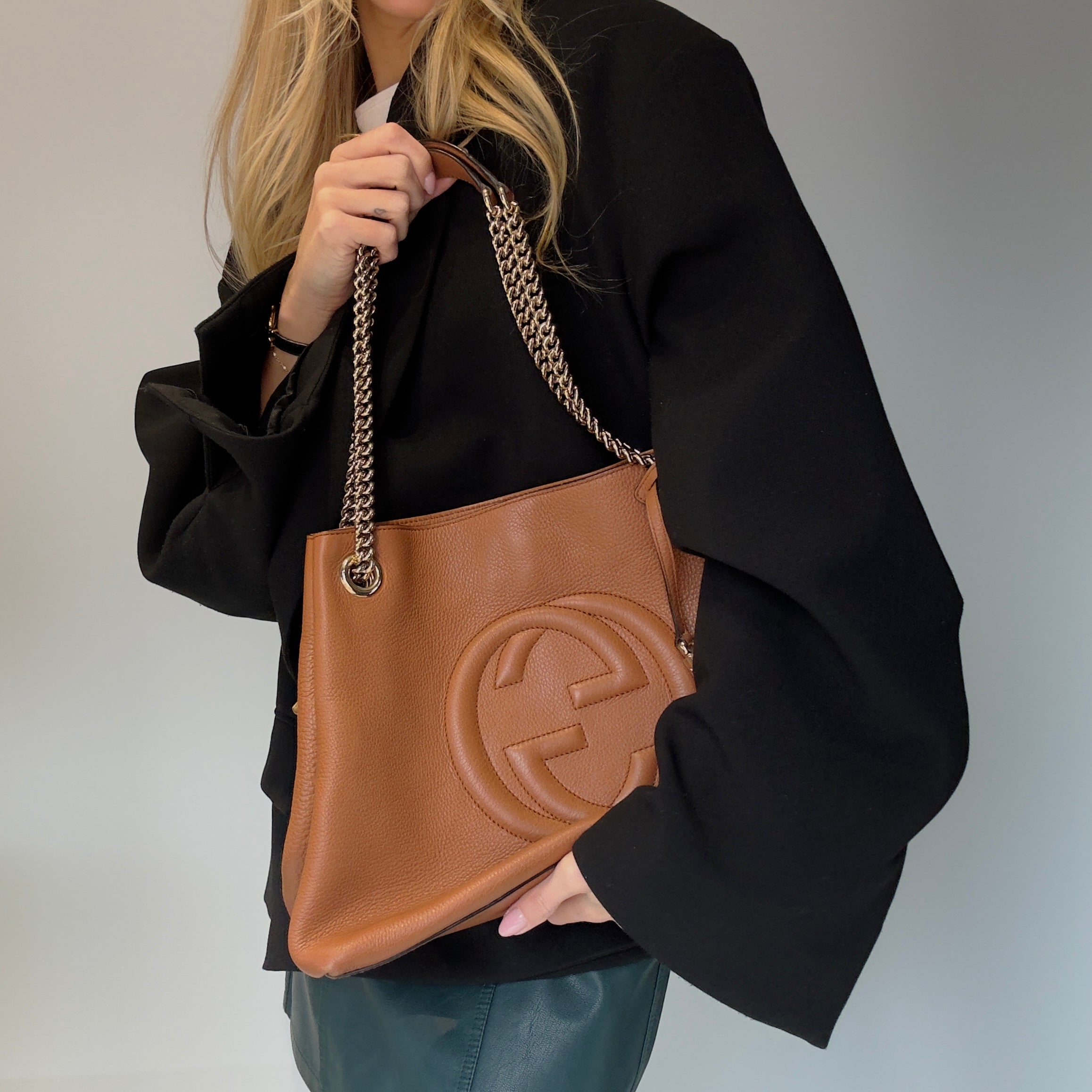 Gucci Brown Interlocking GG Soho Medium Bag - Queen May