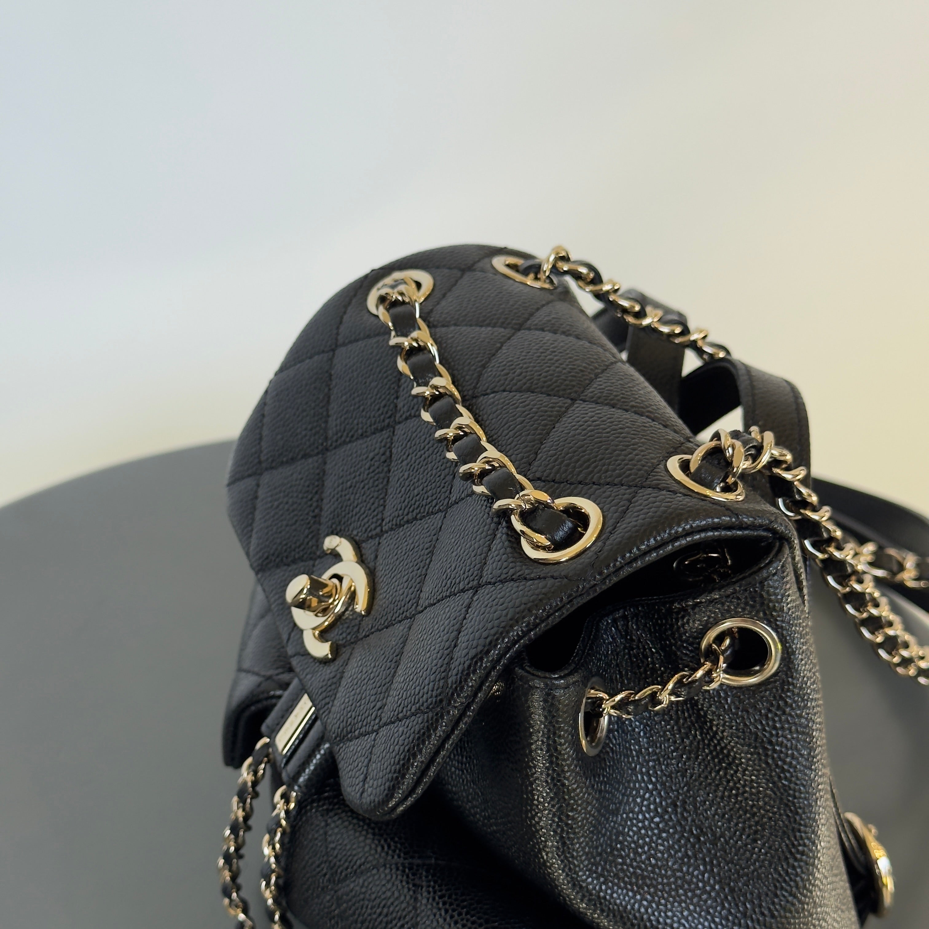Chanel Duma Backpack Black Caviar Leather