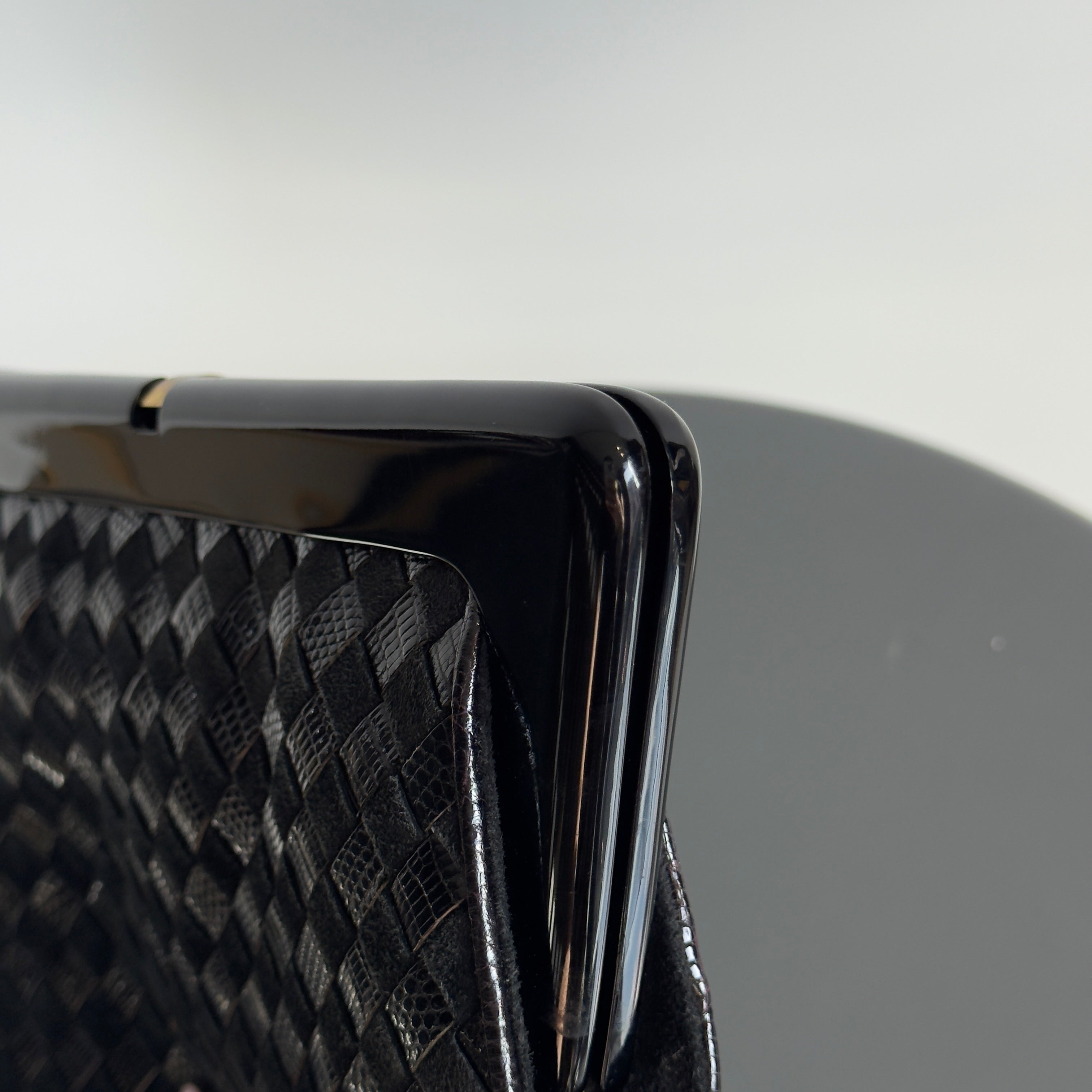 Bottega Veneta Intrecciato Suede Woven Mirror Clutch - Queen May