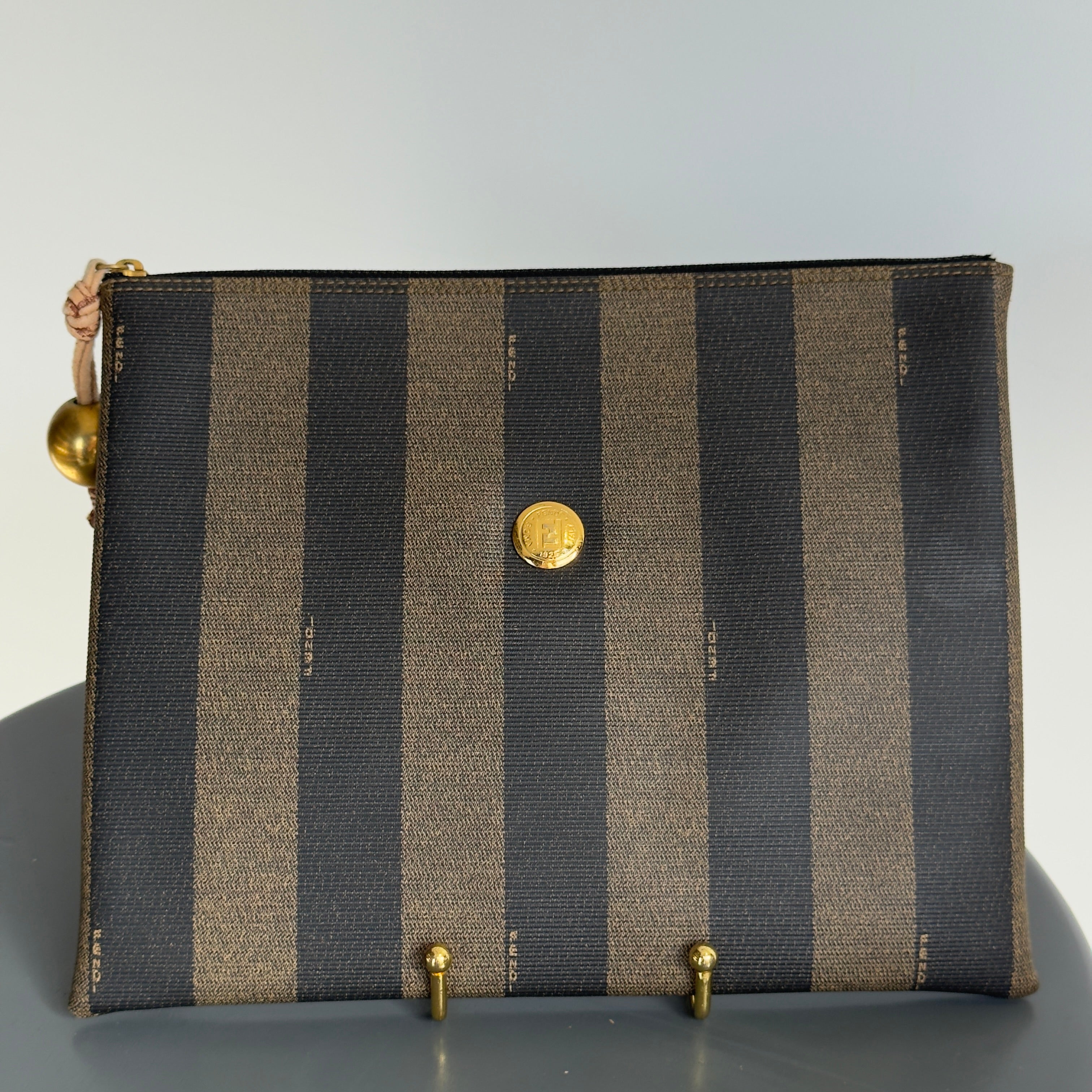 Fendi Striped Leather Clutch - Queen May