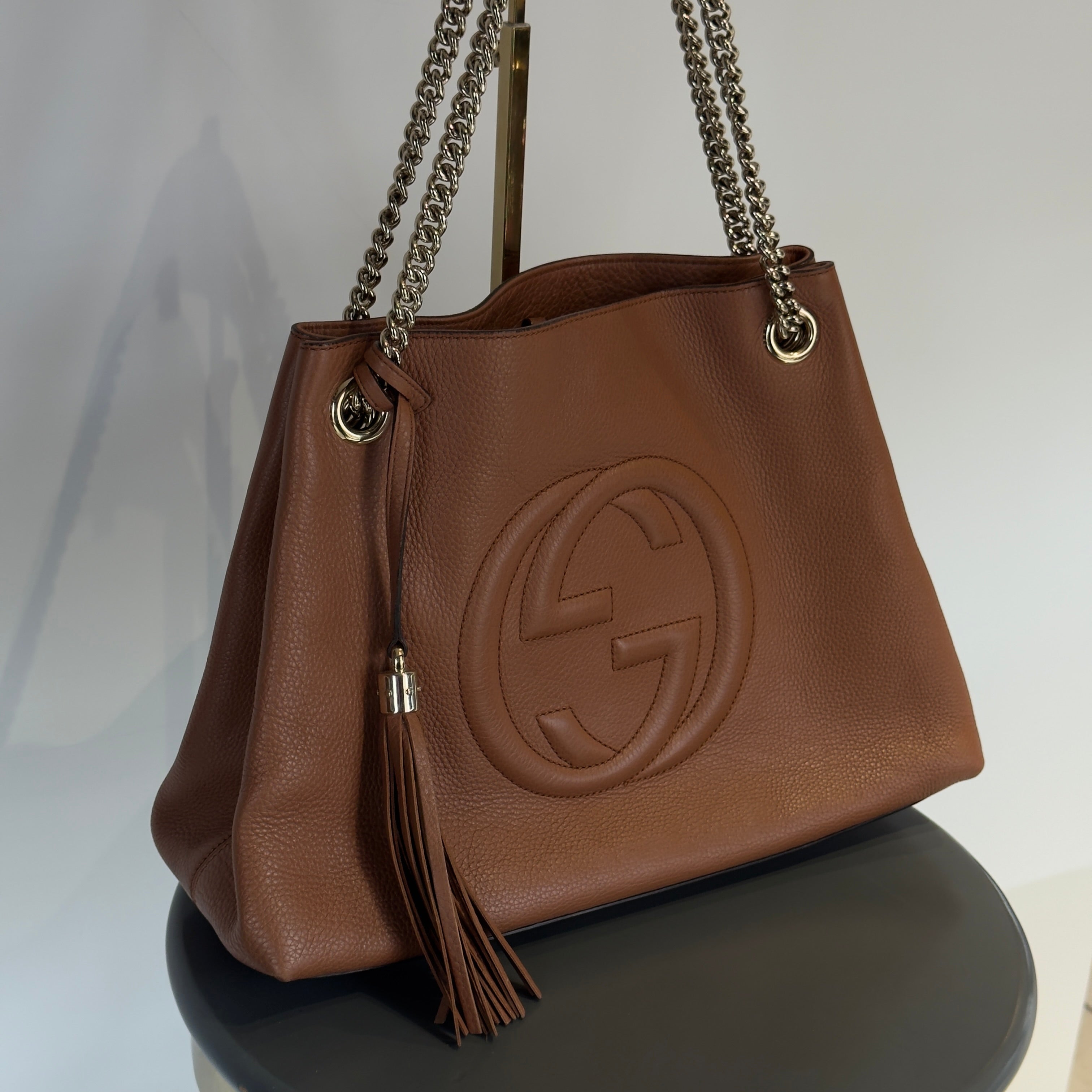 Gucci Brown Interlocking GG Soho Medium Bag - Queen May