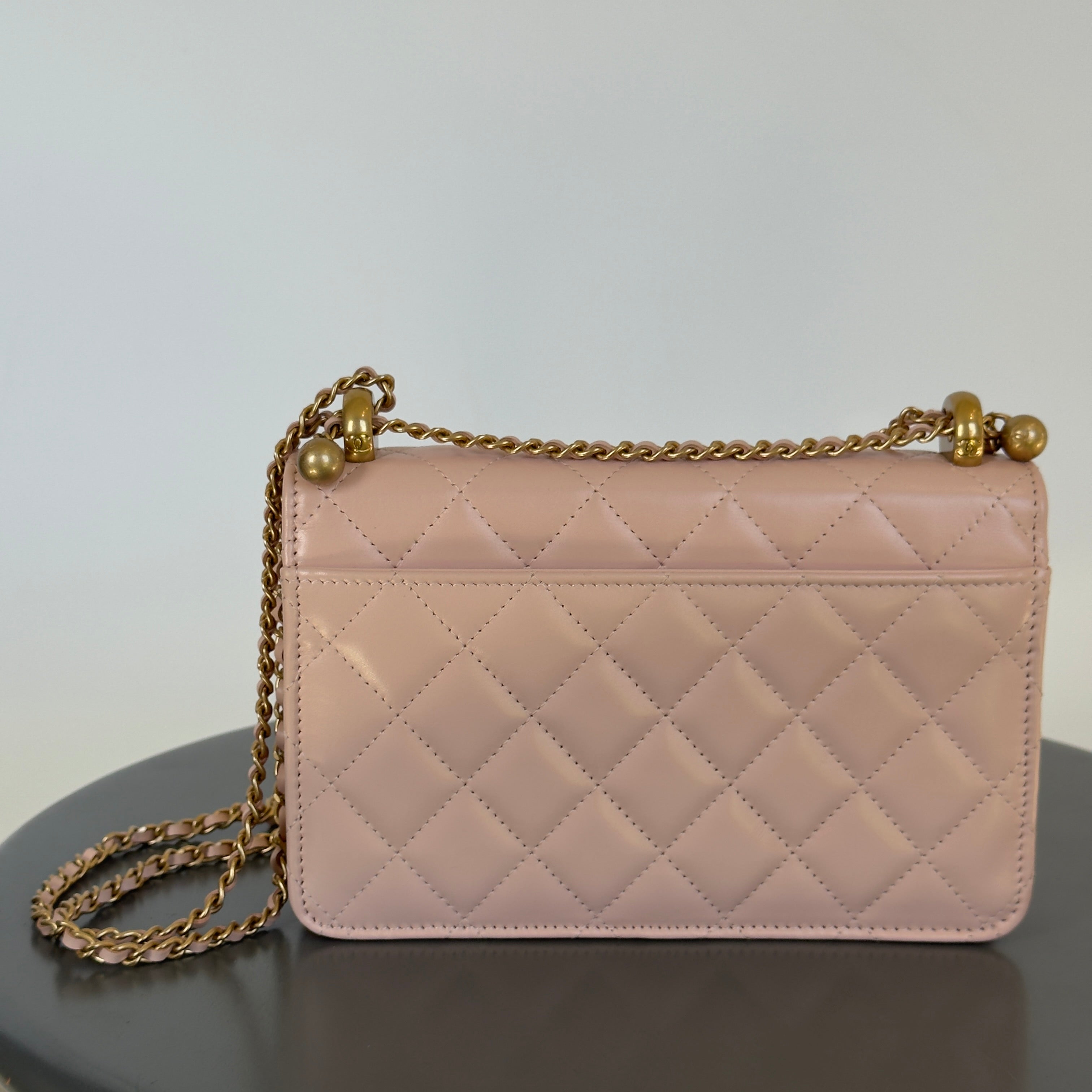 Chanel Calfskin Quilted Perfect Fit Wallet on Chain WOC Light Pink - Queen May