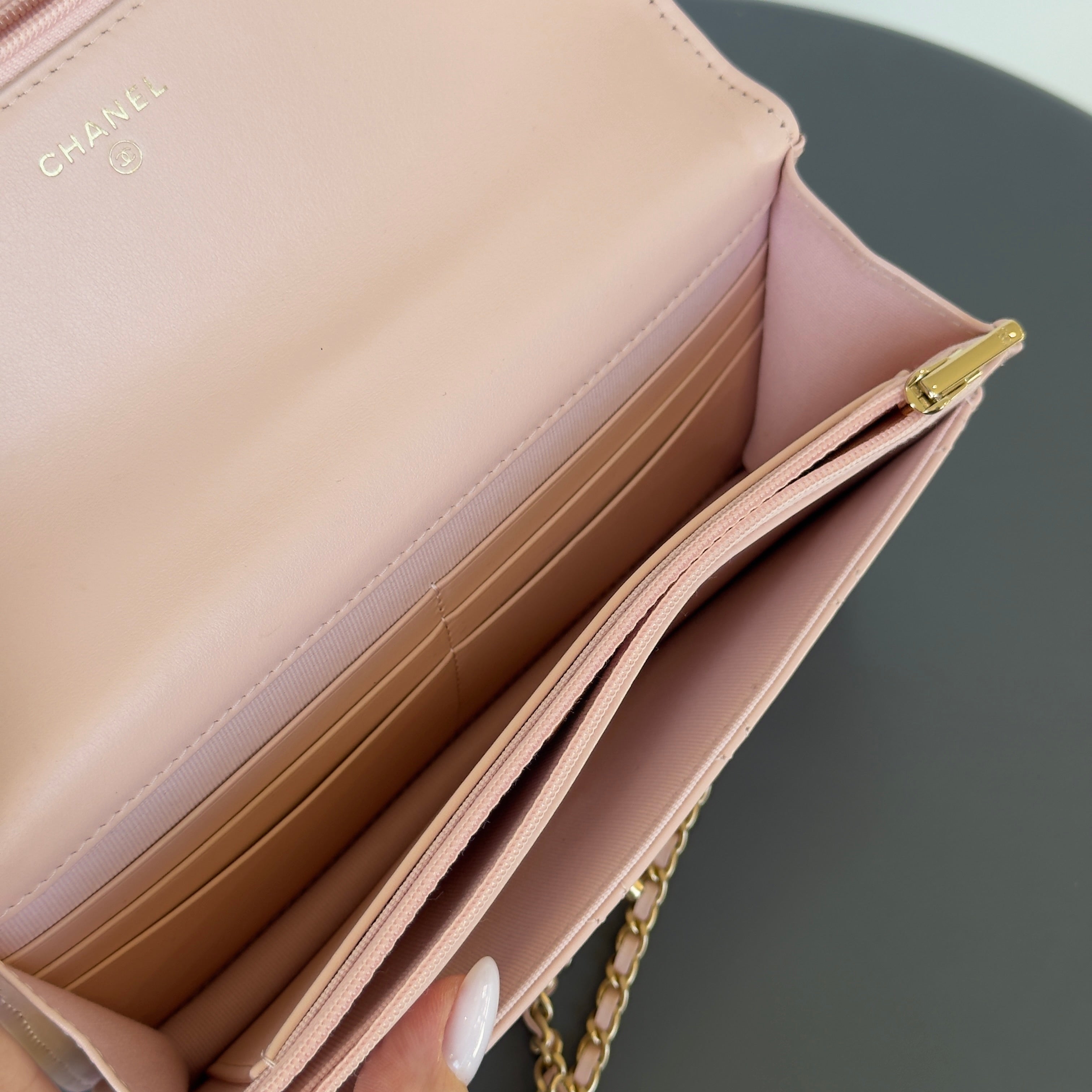 Chanel Calfskin Quilted Perfect Fit Wallet on Chain WOC Light Pink - Queen May