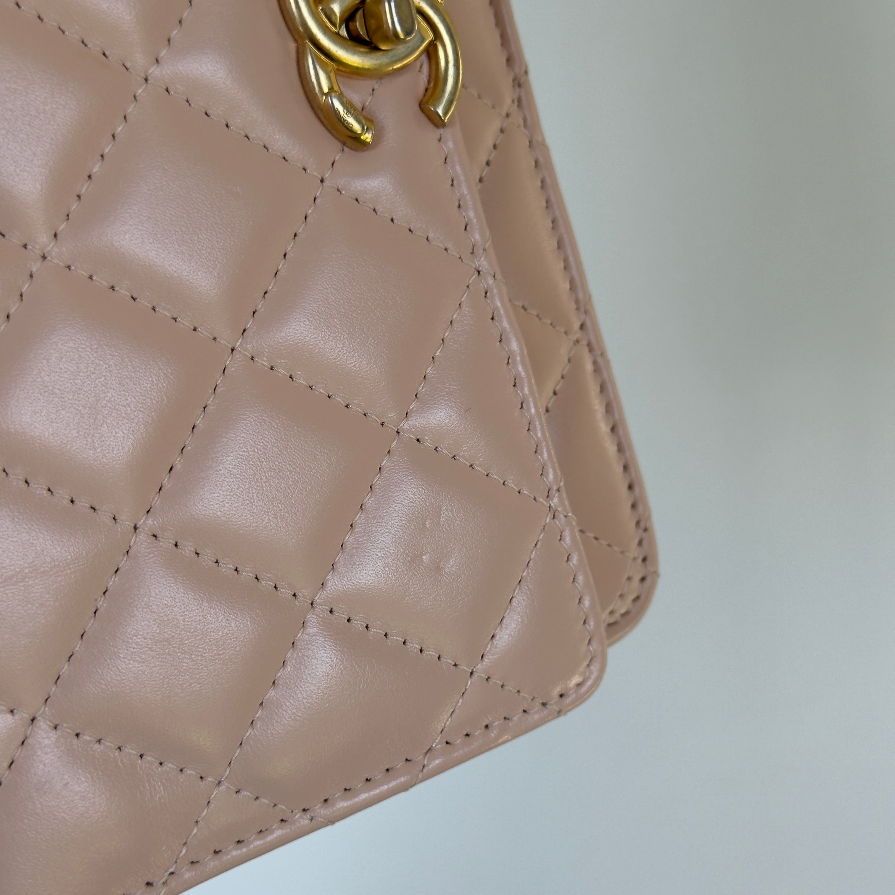 Chanel Calfskin Quilted Perfect Fit Wallet on Chain WOC Light Pink - Queen May