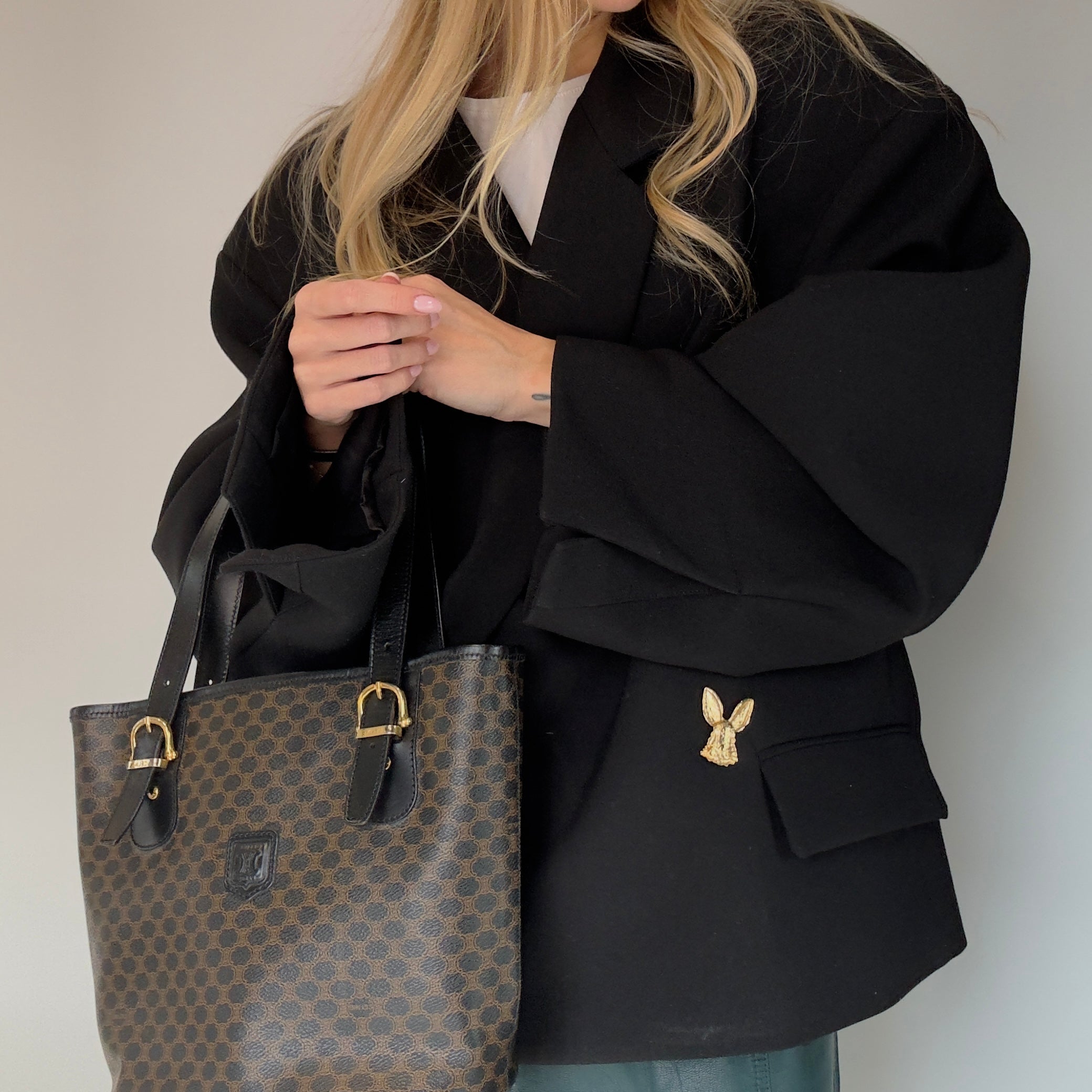 Vintage Celine Black Macadam Tote - Queen May