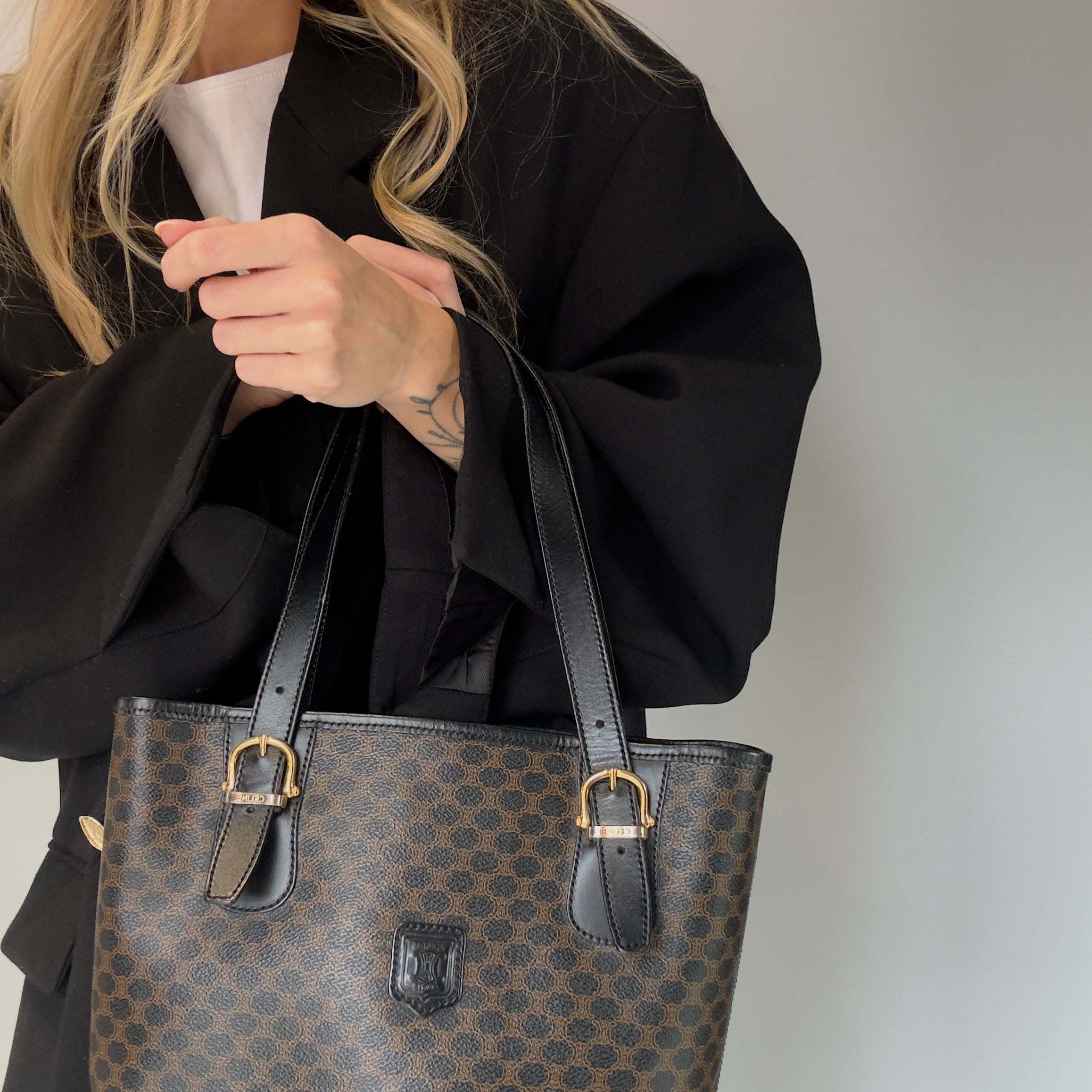 Vintage Celine Black Macadam Tote - Queen May