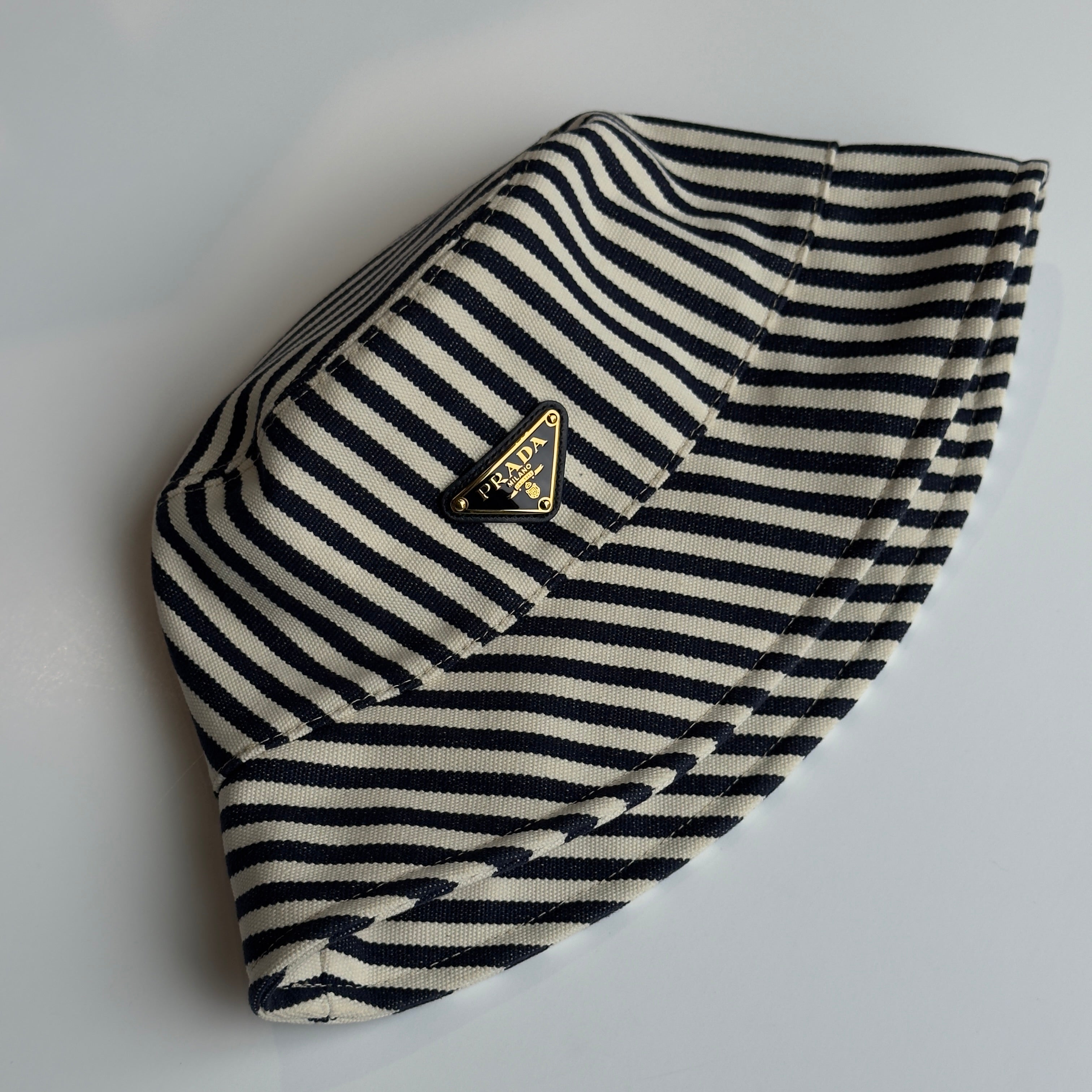 Prada Canvas Striped Bucket Hat - Queen May