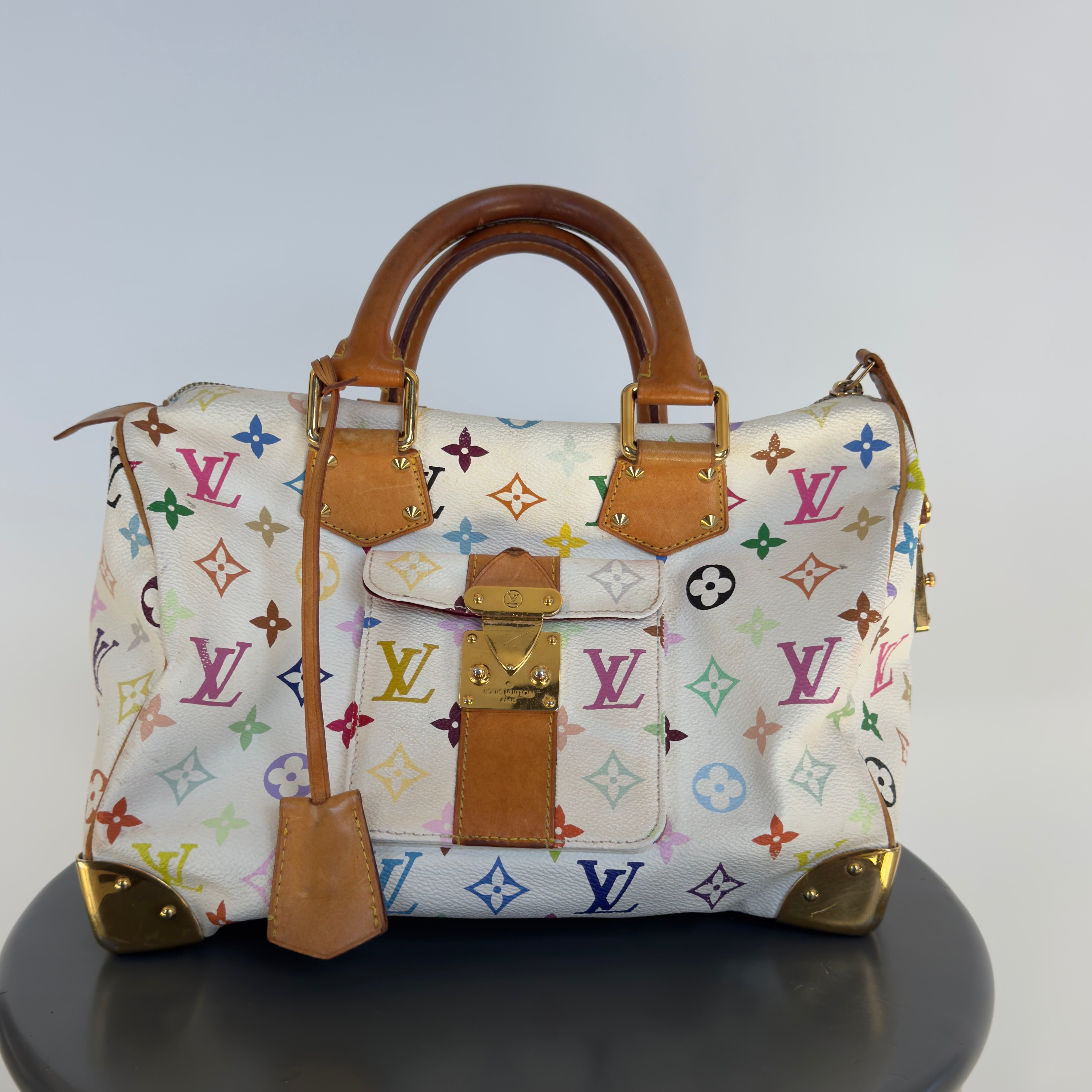Louis Vuitton Murakami Multicolor Speedy 30 White - Queen May