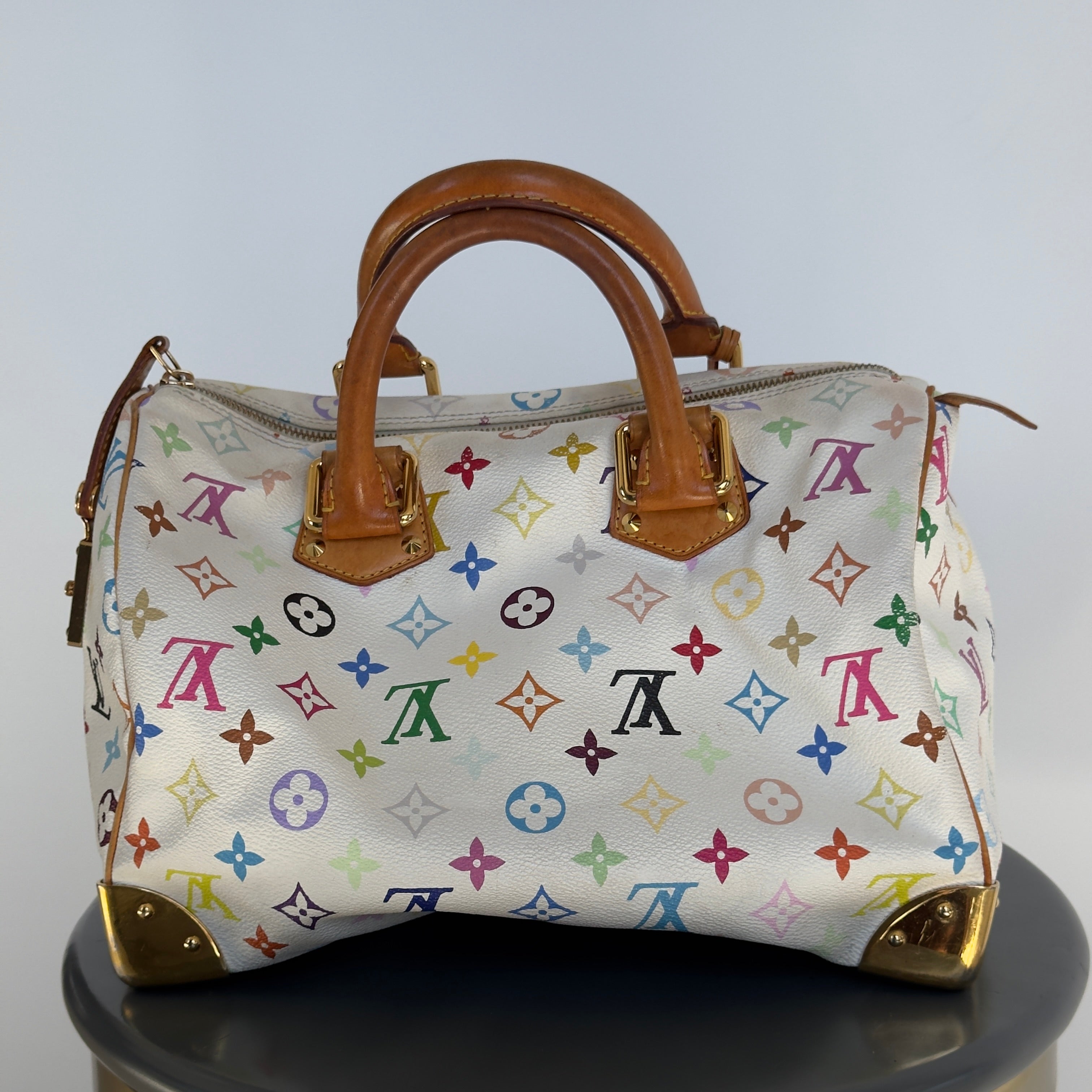 Louis Vuitton Murakami Multicolor Speedy 30 White - Queen May