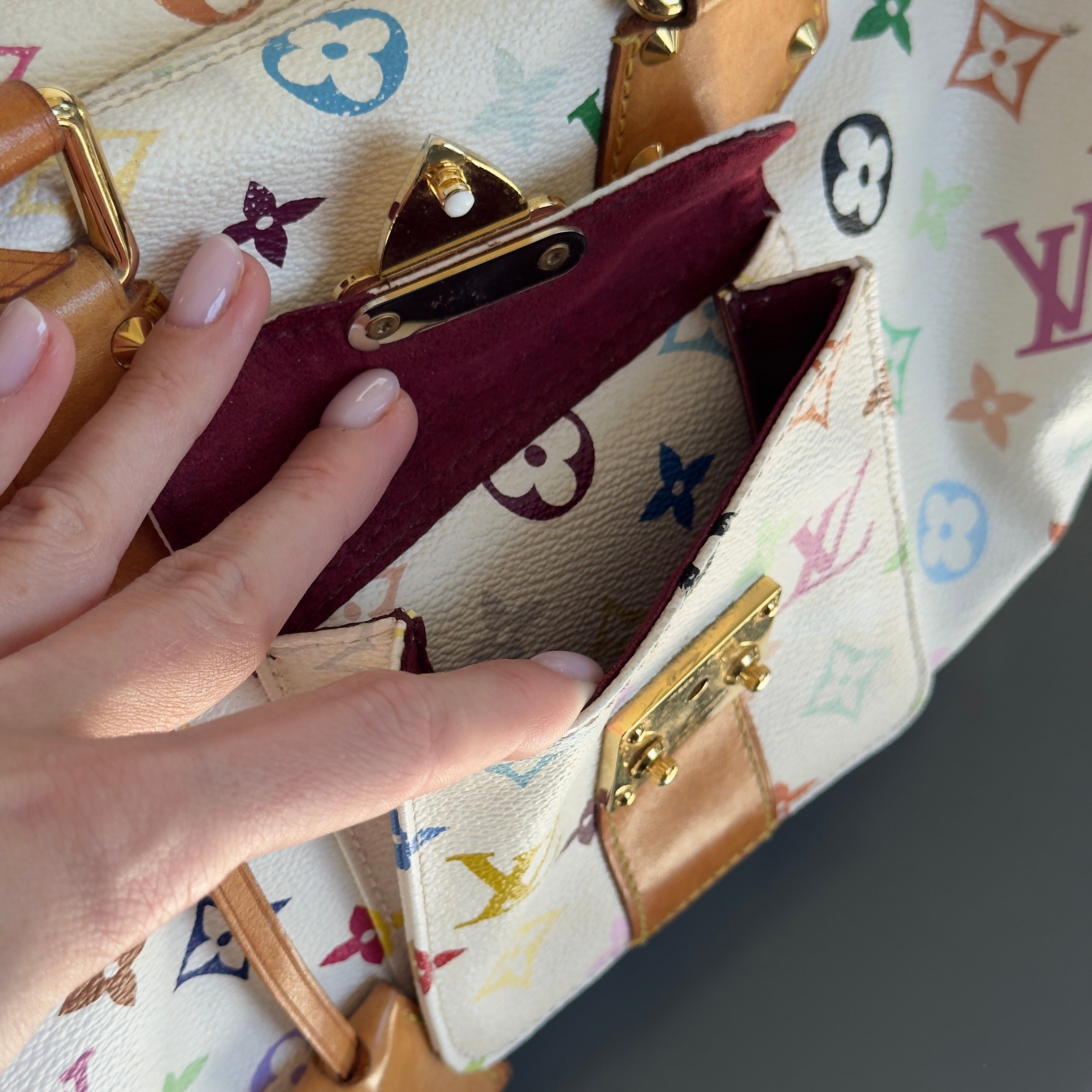 Louis Vuitton Murakami Multicolor Speedy 30 White - Queen May