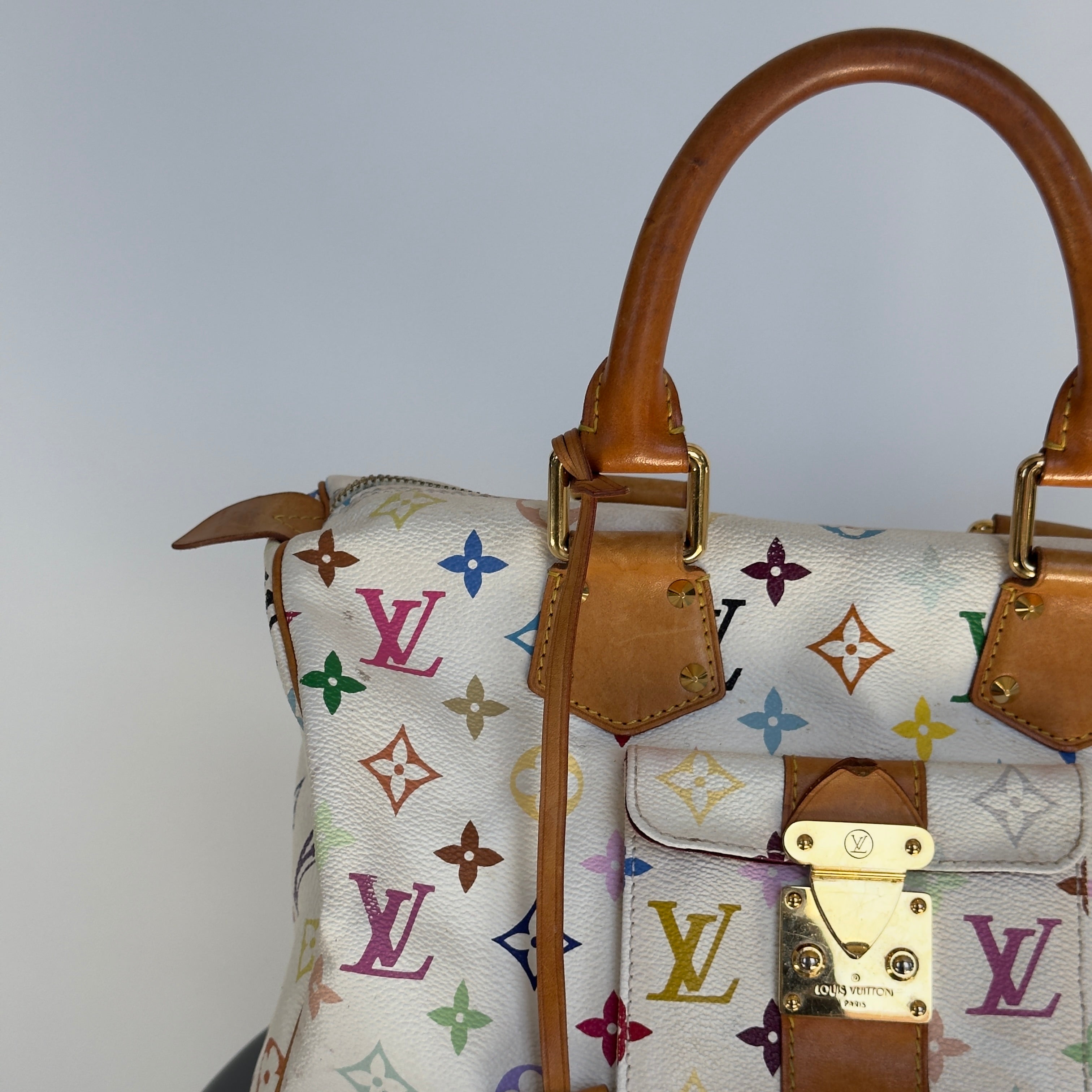 Louis Vuitton Murakami Multicolor Speedy 30 White - Queen May