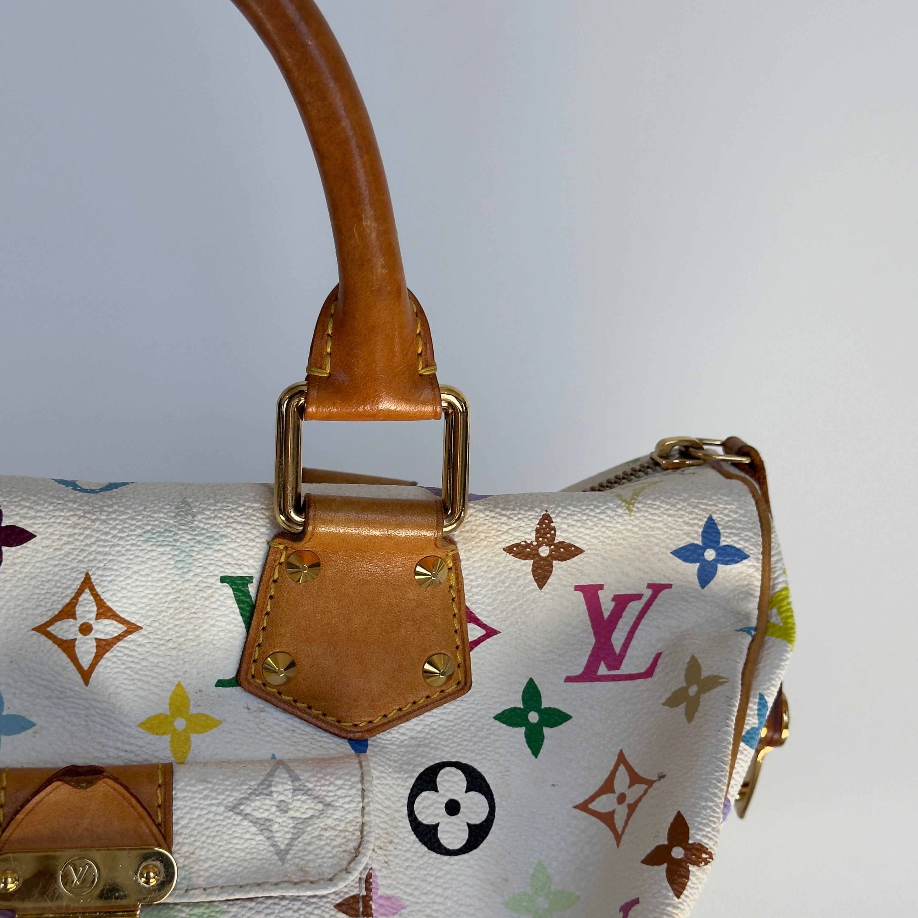 Louis Vuitton Murakami Multicolor Speedy 30 White - Queen May