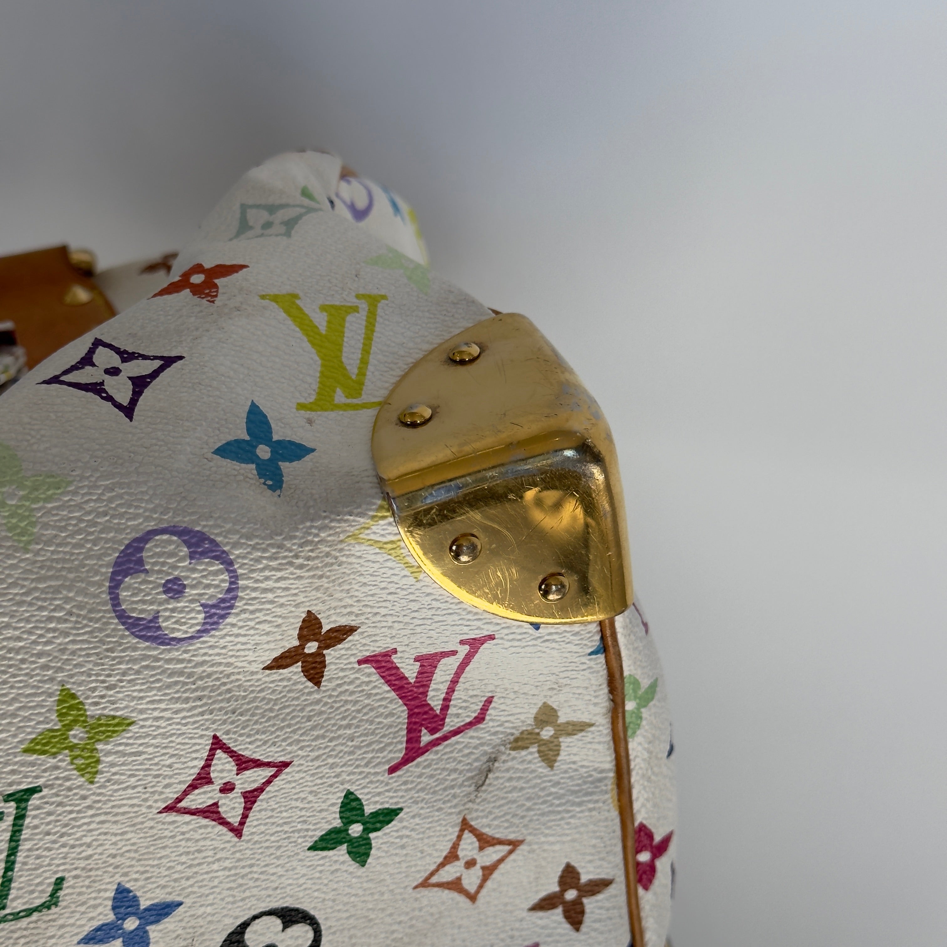 Louis Vuitton Murakami Multicolor Speedy 30 White - Queen May