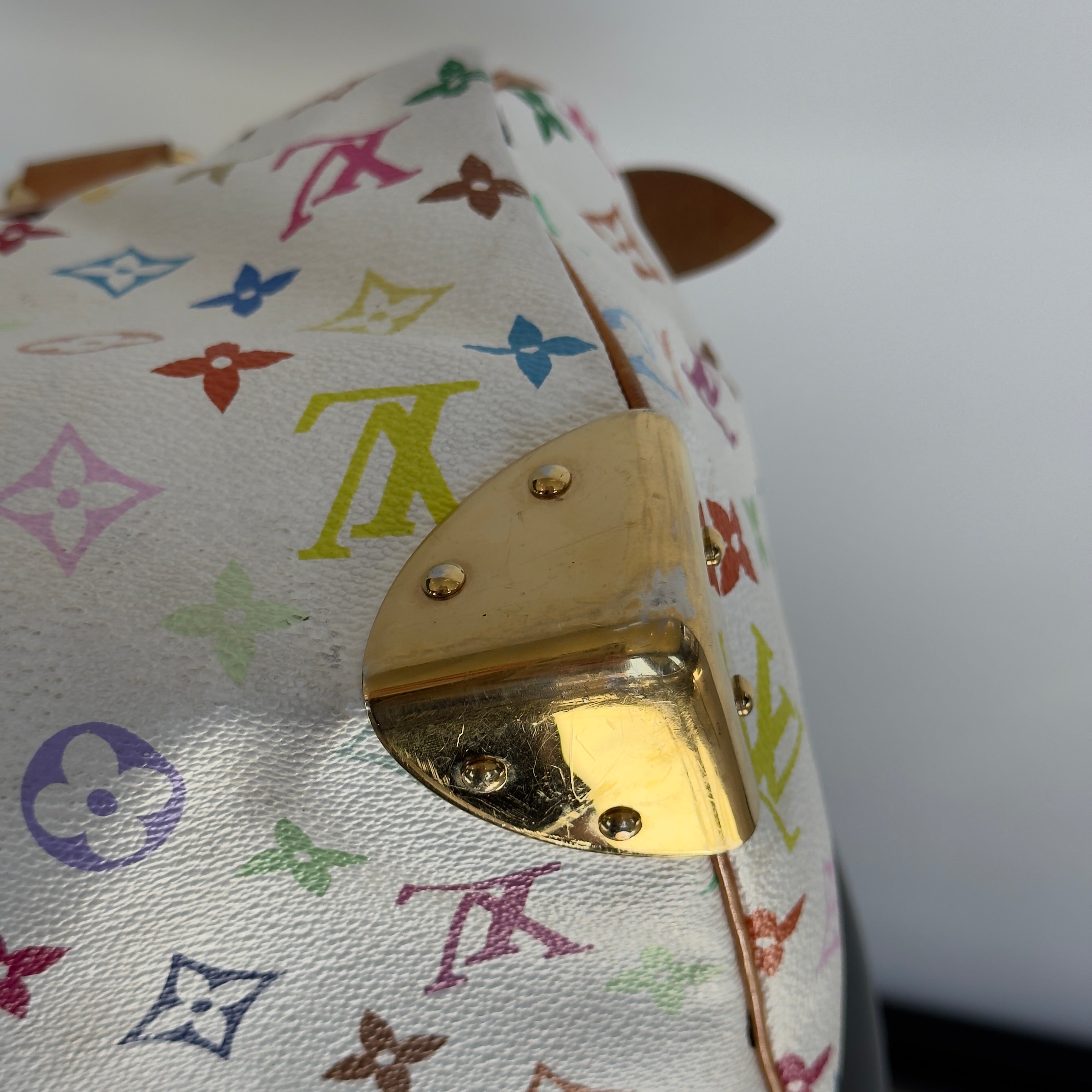 Louis Vuitton Murakami Multicolor Speedy 30 White - Queen May