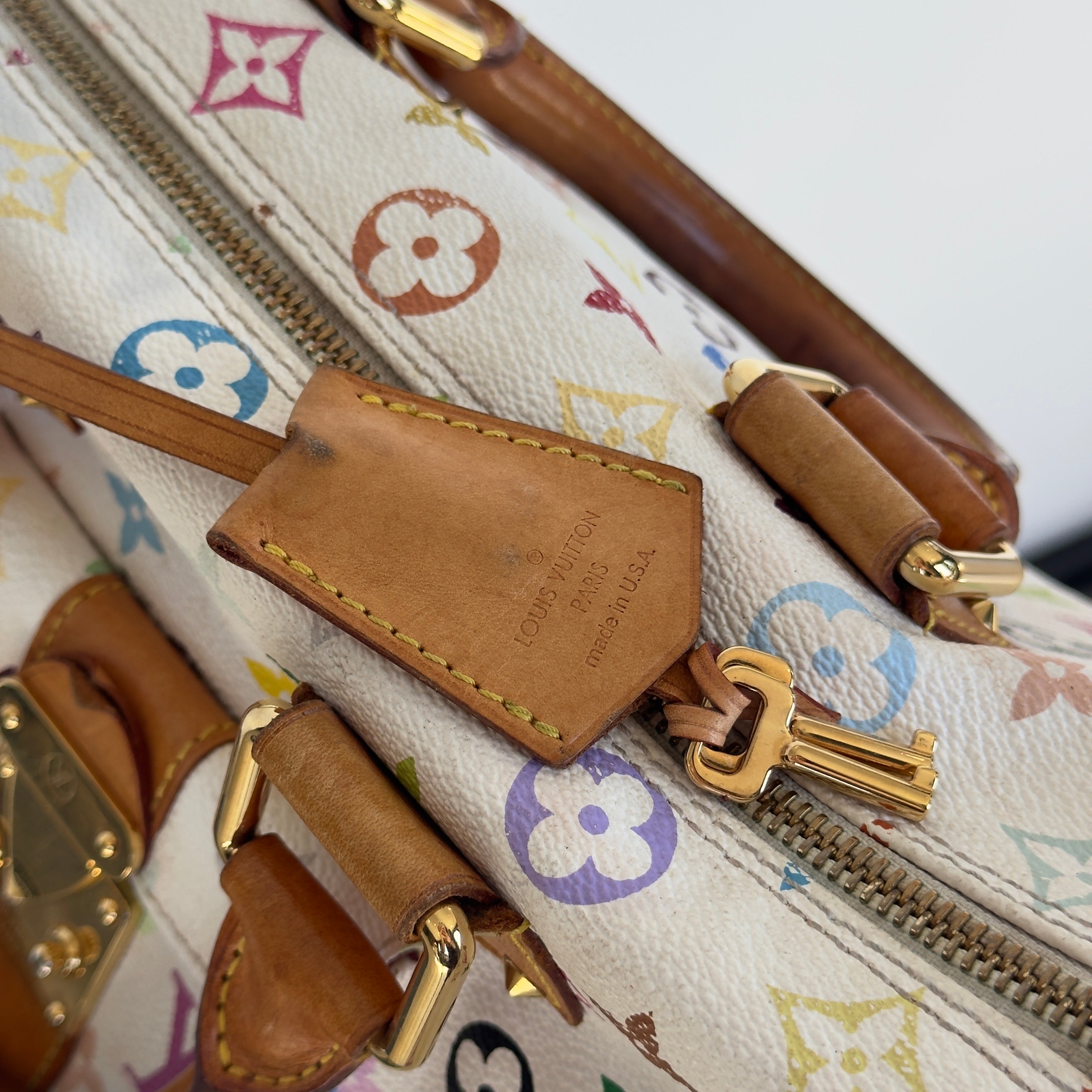 Louis Vuitton Murakami Multicolor Speedy 30 White - Queen May