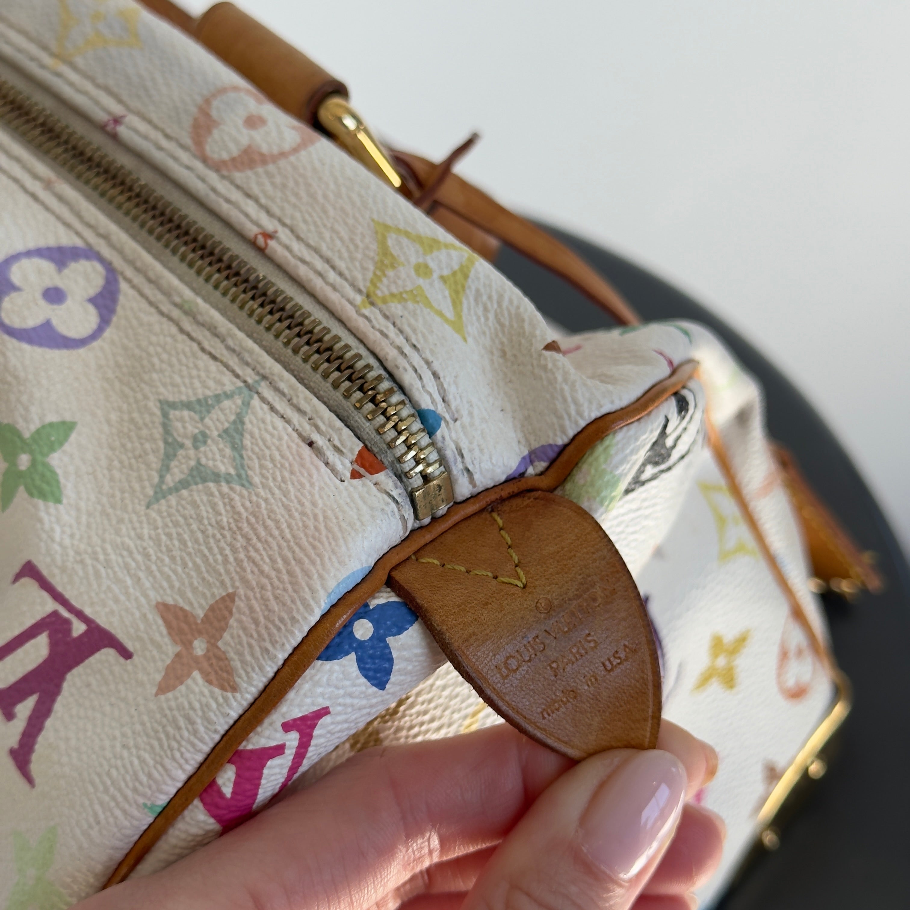 Louis Vuitton Murakami Multicolor Speedy 30 White - Queen May