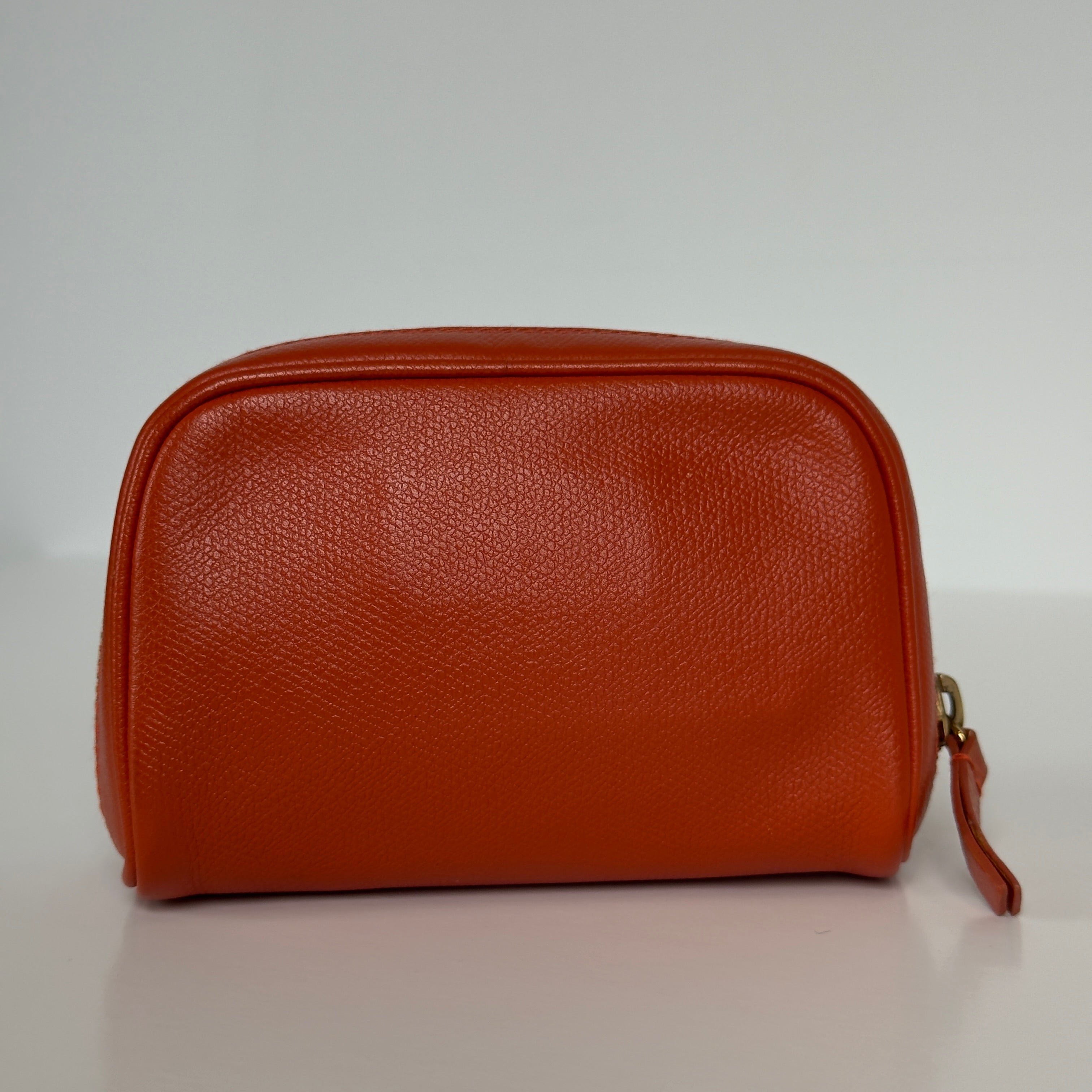 Chanel Cosmetic Pouch Orange Caviar Leather - Queen May