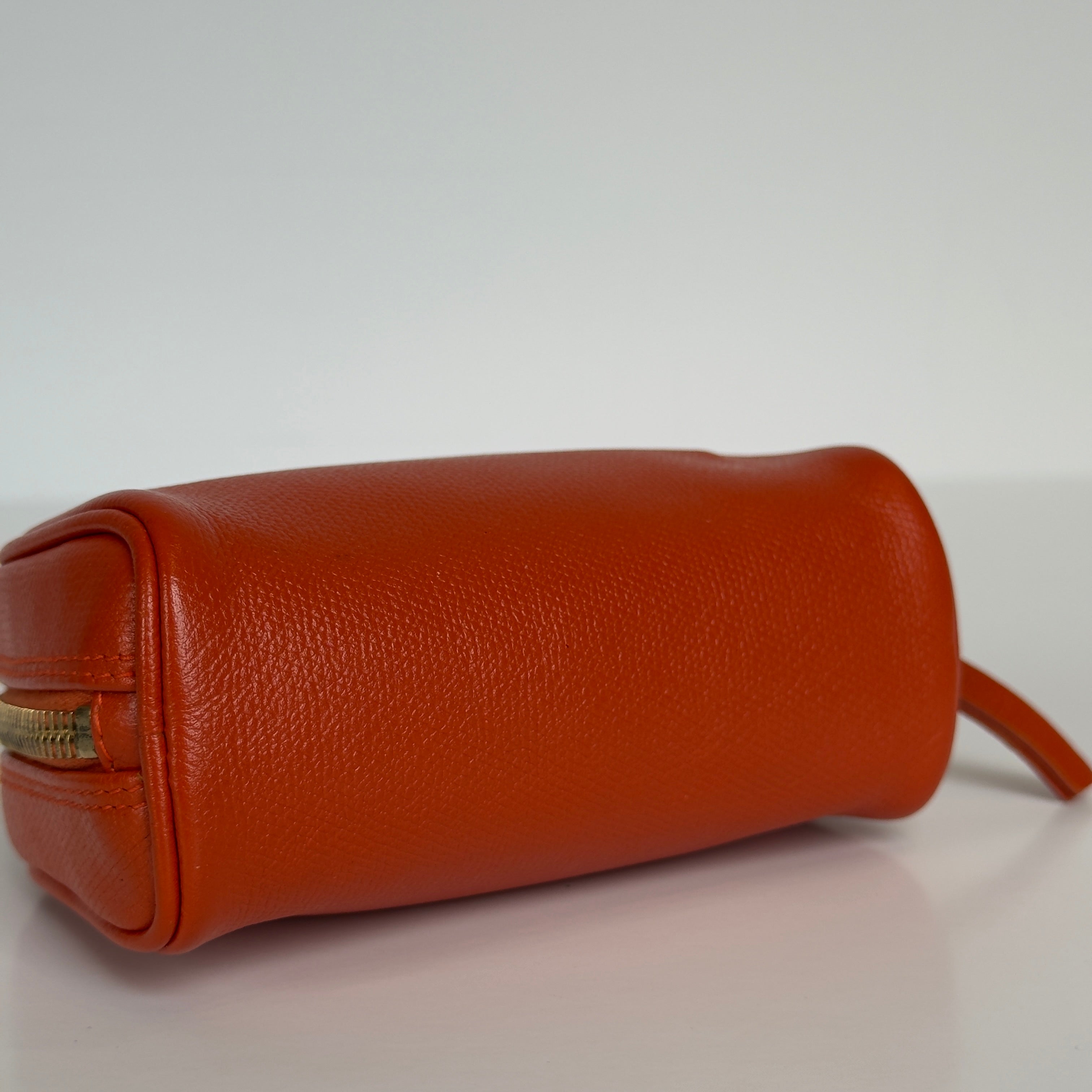 Chanel Cosmetic Pouch Orange Caviar Leather - Queen May