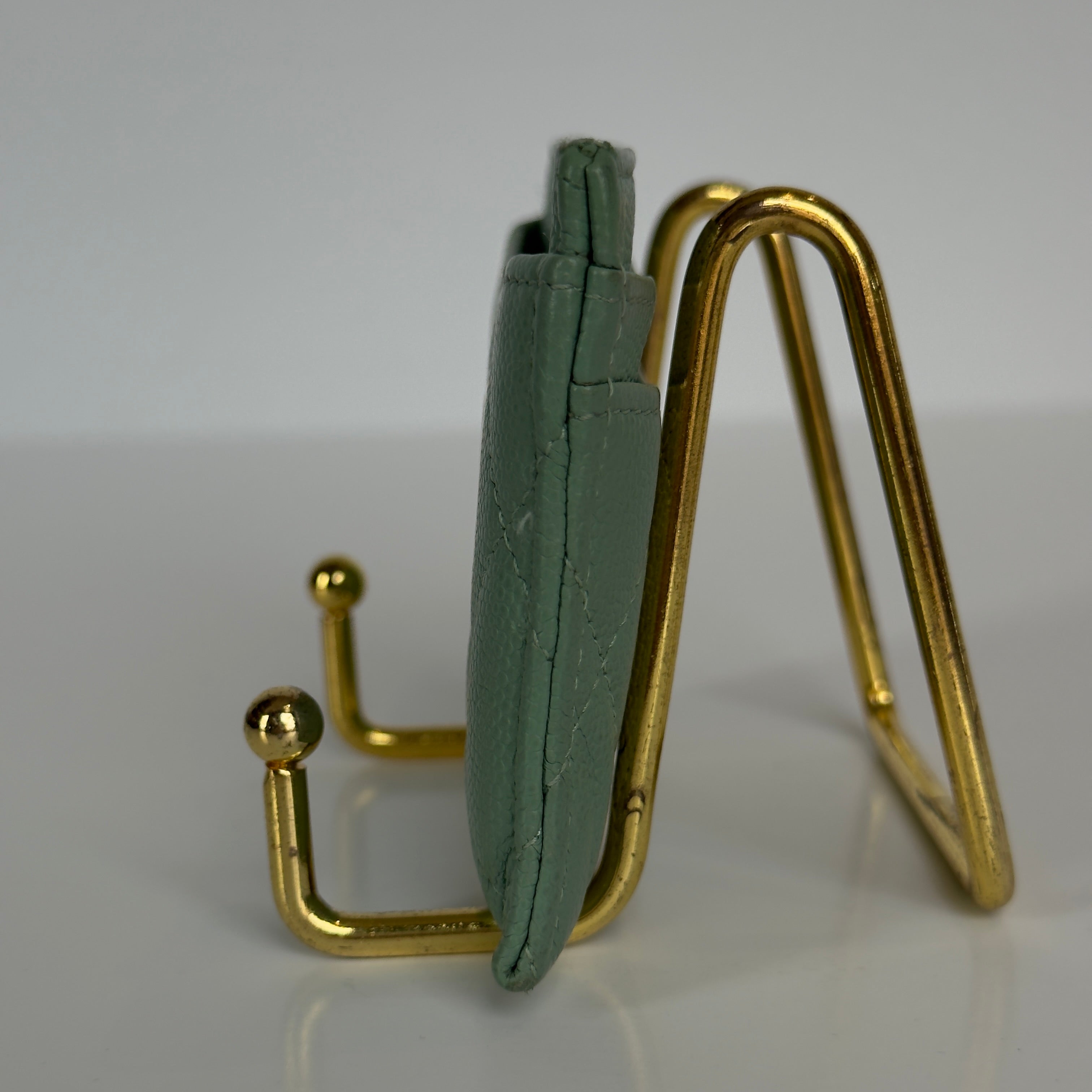 Chanel Interlocking CC Logo Card Holder Green - Queen May