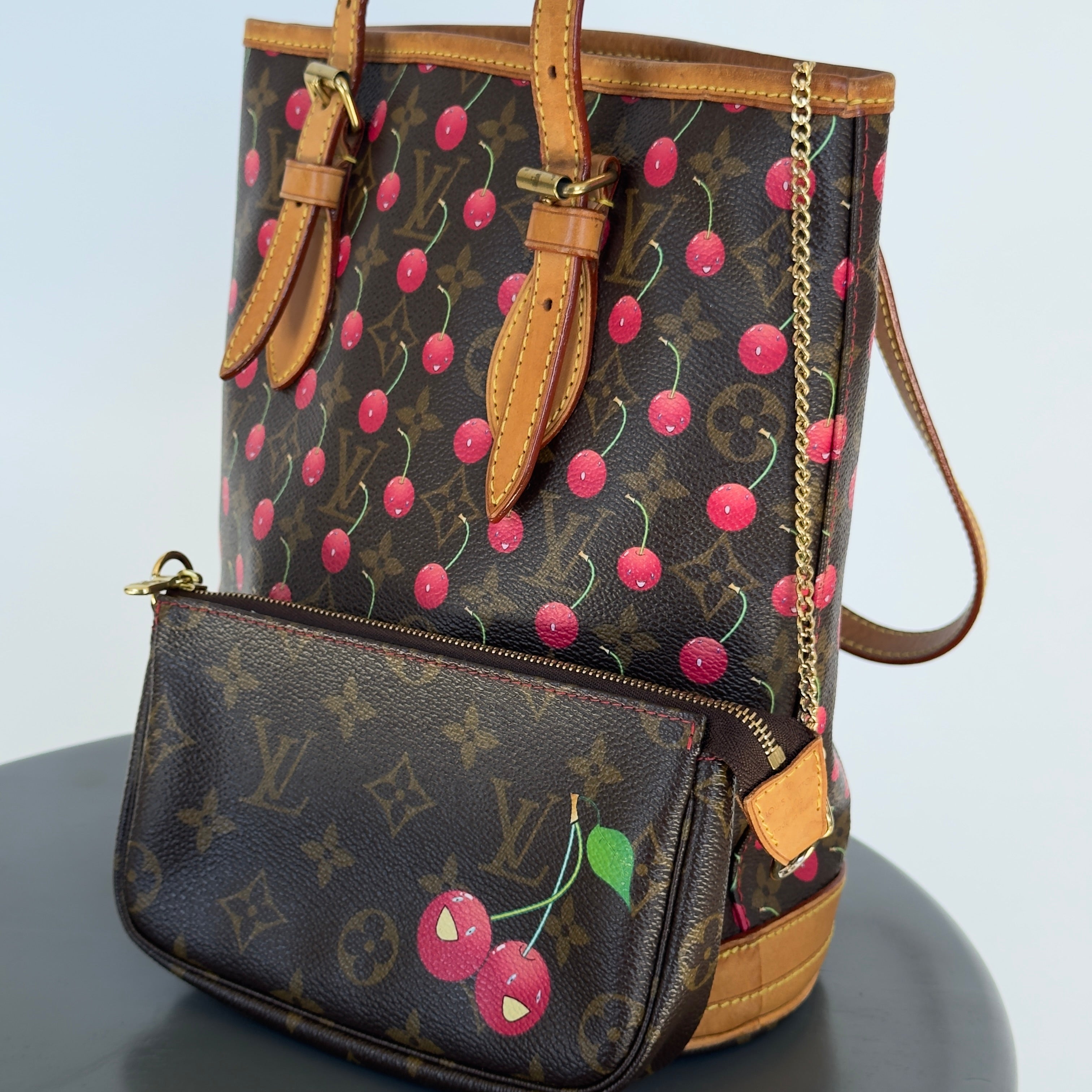 Louis Vuitton Takashi Murakami Cerises Bucket Bag With Pouch - Queen May