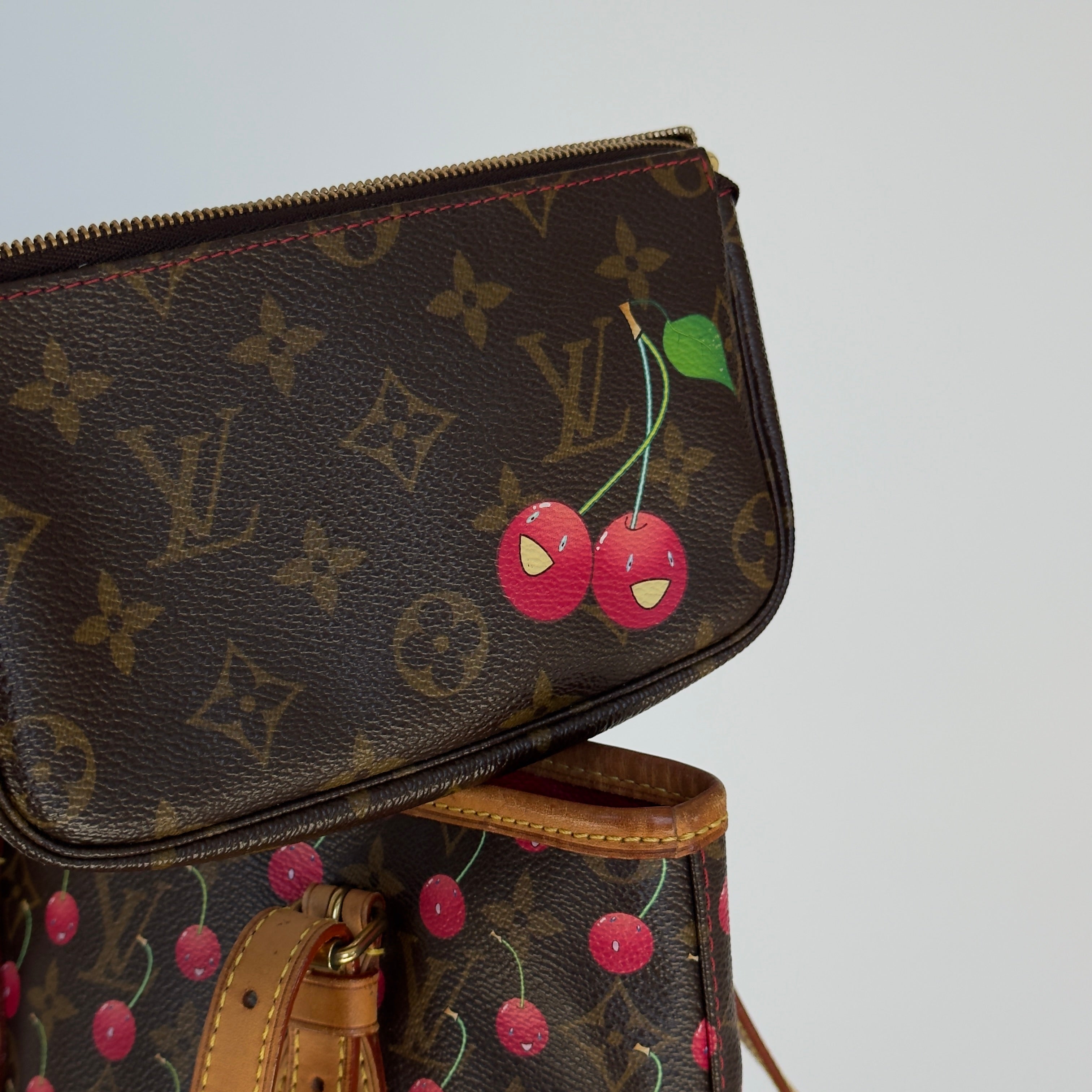 Louis Vuitton Takashi Murakami Cerises Bucket Bag With Pouch - Queen May