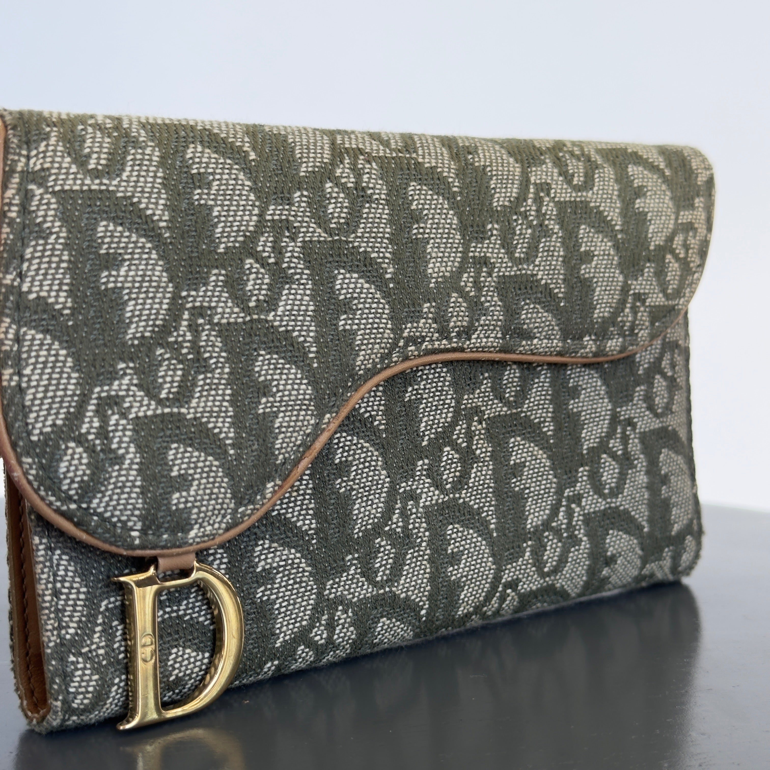 Christian Dior Vintage Saddle Flap Wallet Diorissimo - Queen May