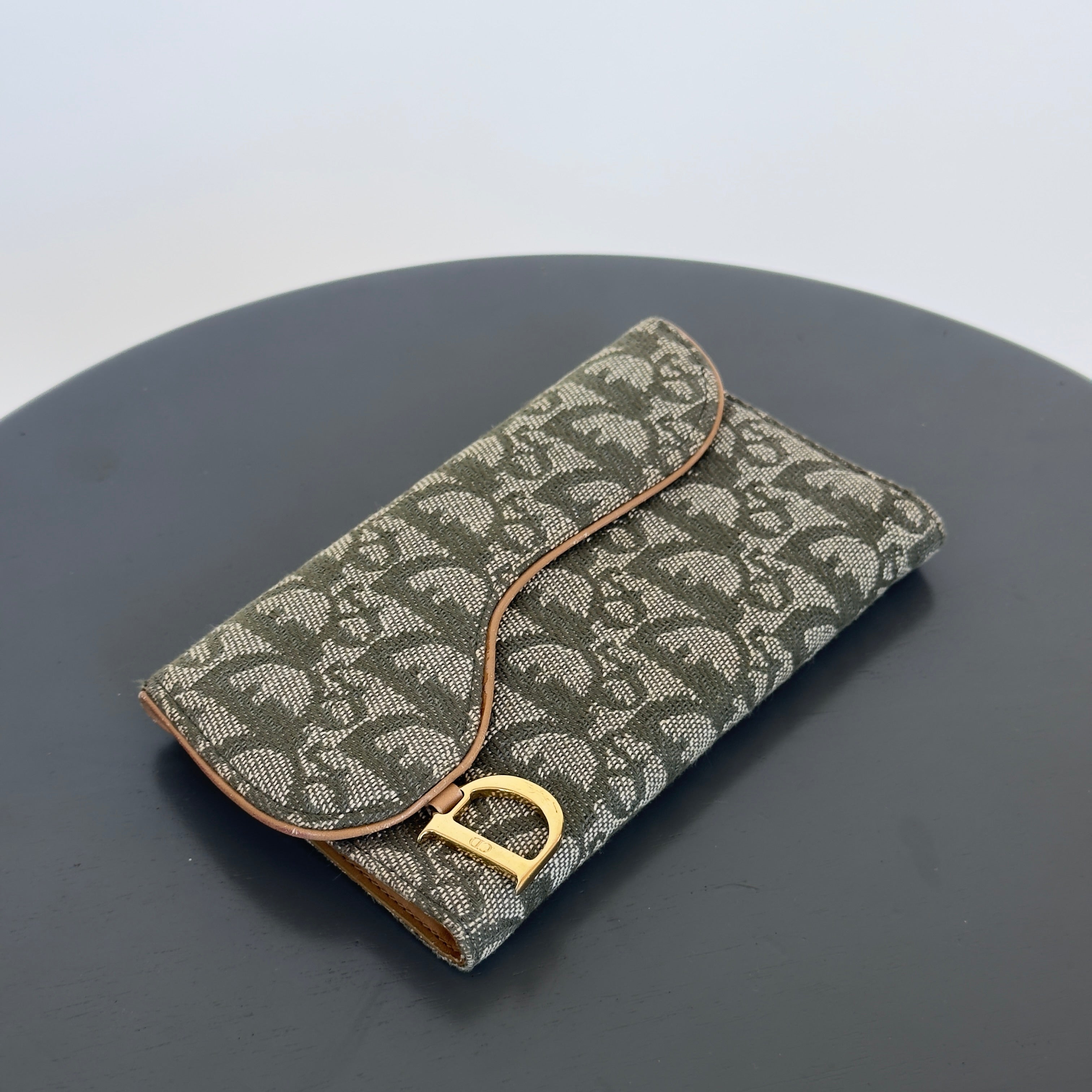 Christian Dior Vintage Saddle Flap Wallet Diorissimo - Queen May