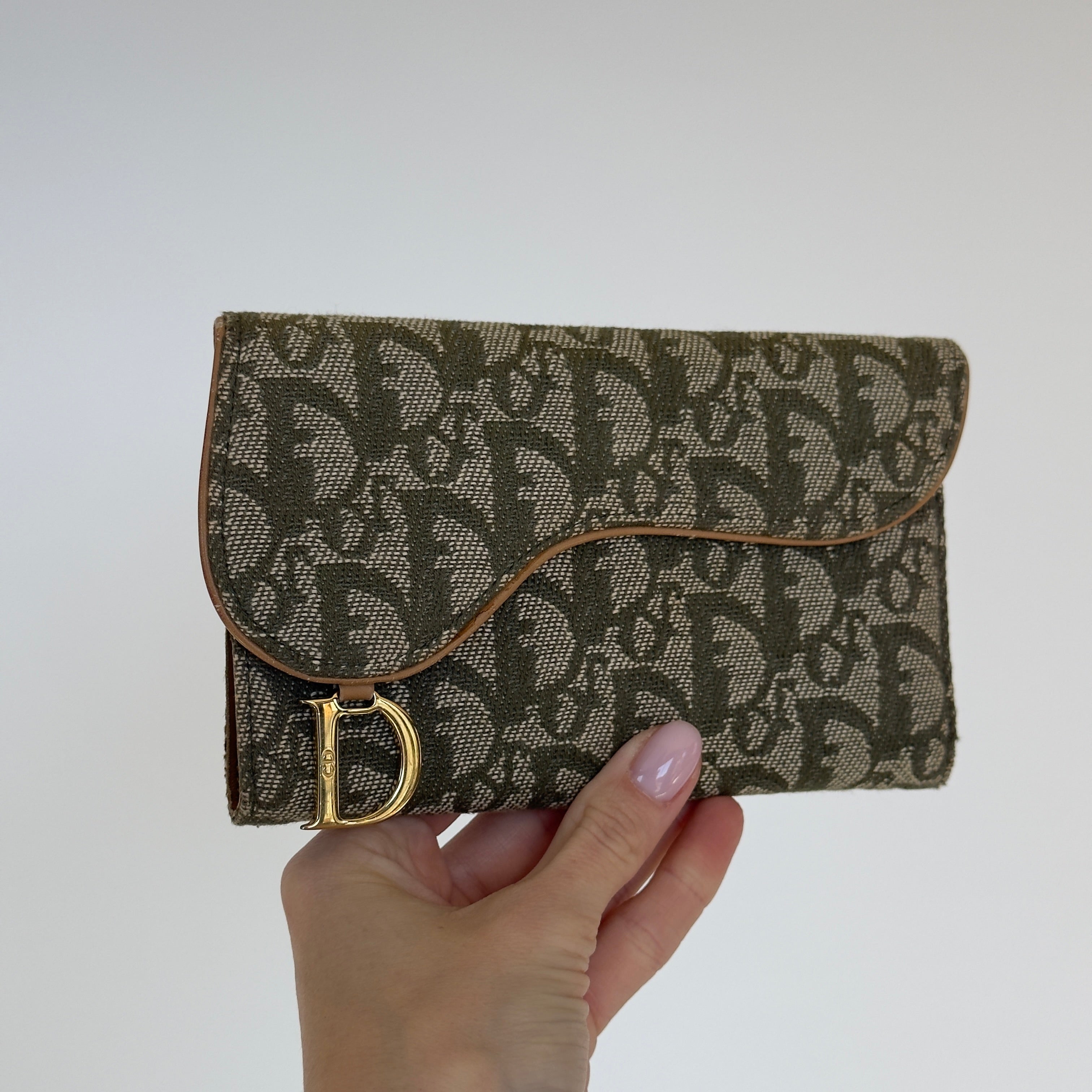 Christian Dior Vintage Saddle Flap Wallet Diorissimo - Queen May