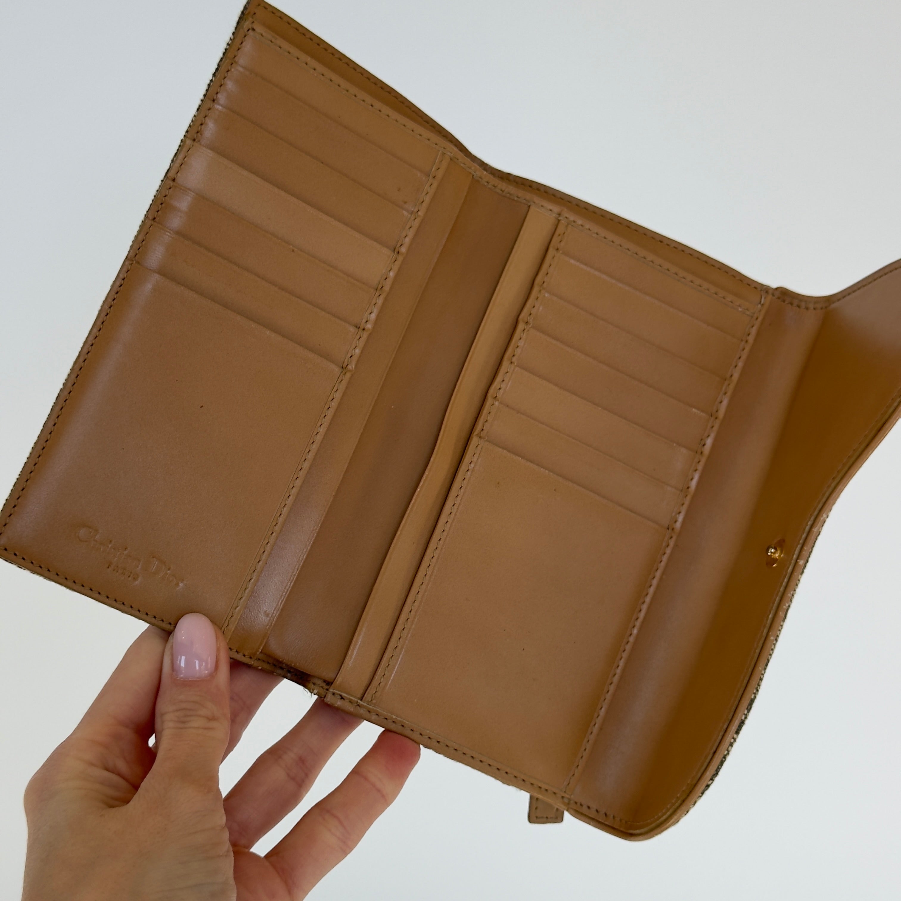 Christian Dior Vintage Saddle Flap Wallet Diorissimo - Queen May