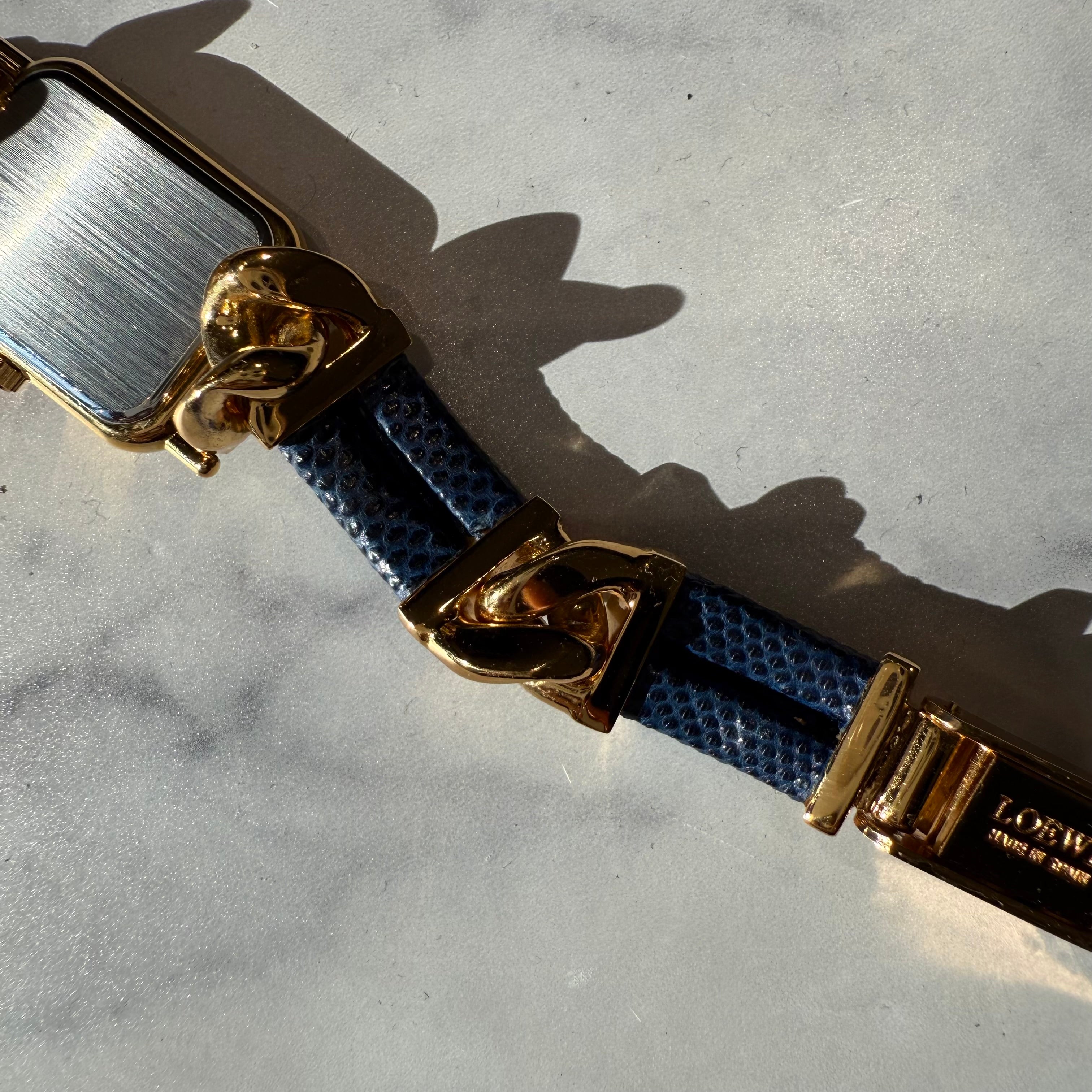 Vintage Loewe Rectangular Leather Strap Watch - Queen May