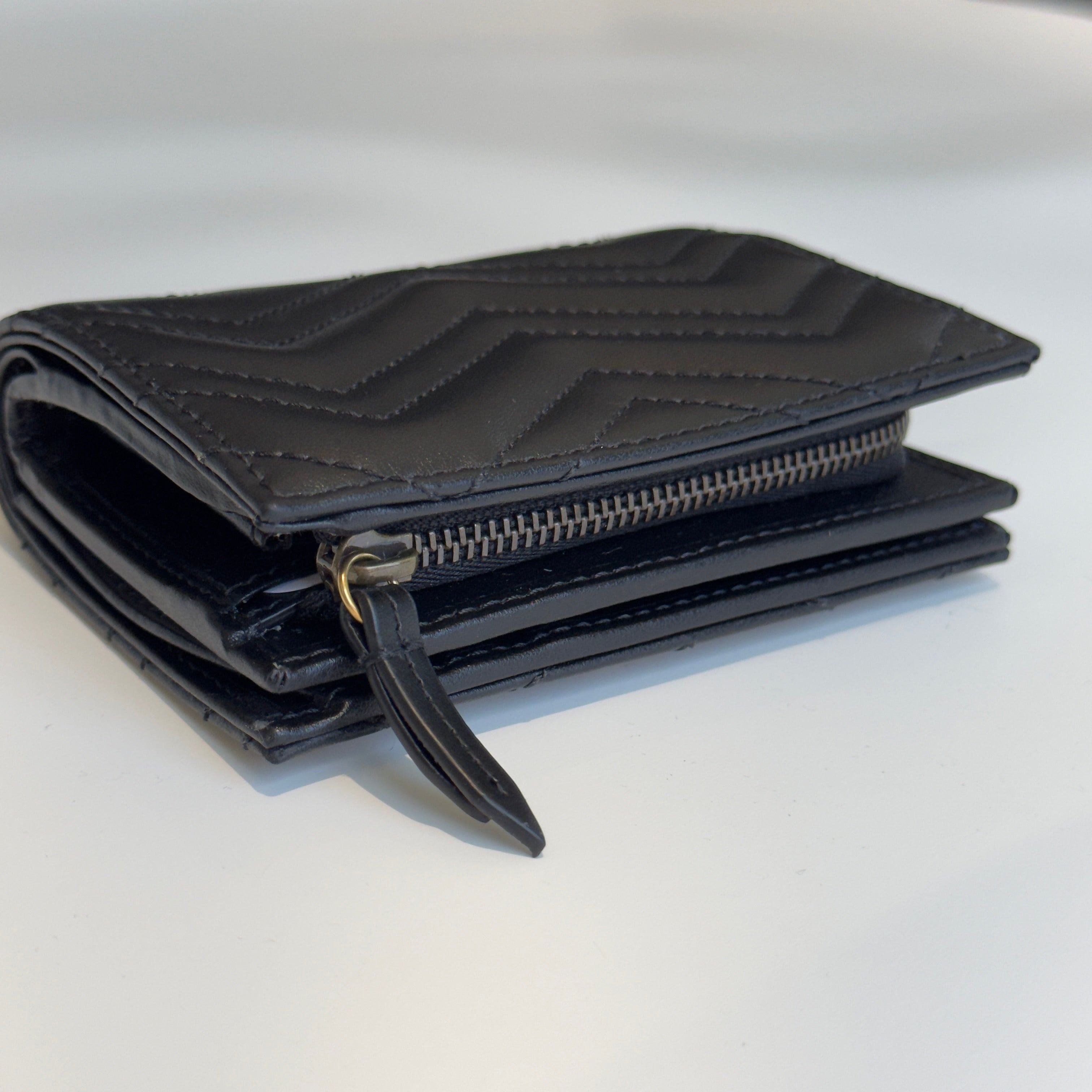 Gucci GG Marmont Card Case Wallet Black Leather - Queen May