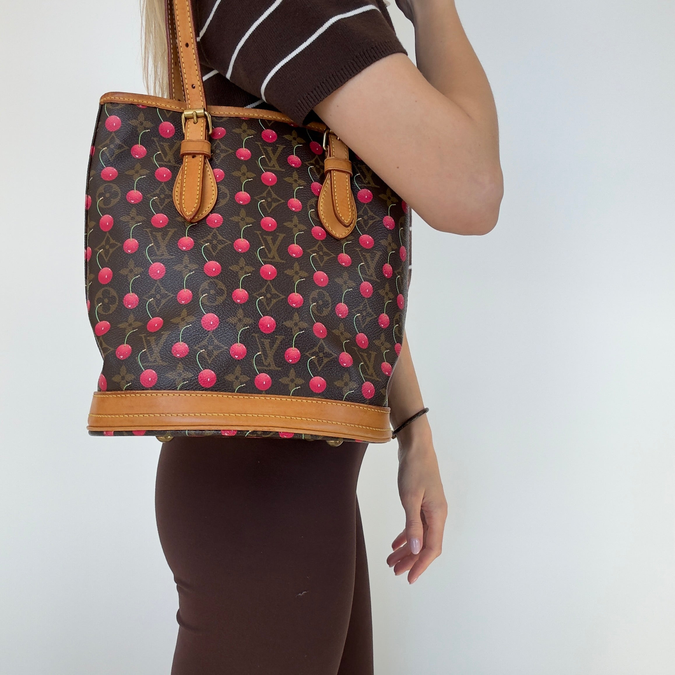 Louis Vuitton Takashi Murakami Cerises Bucket Bag With Pouch - Queen May