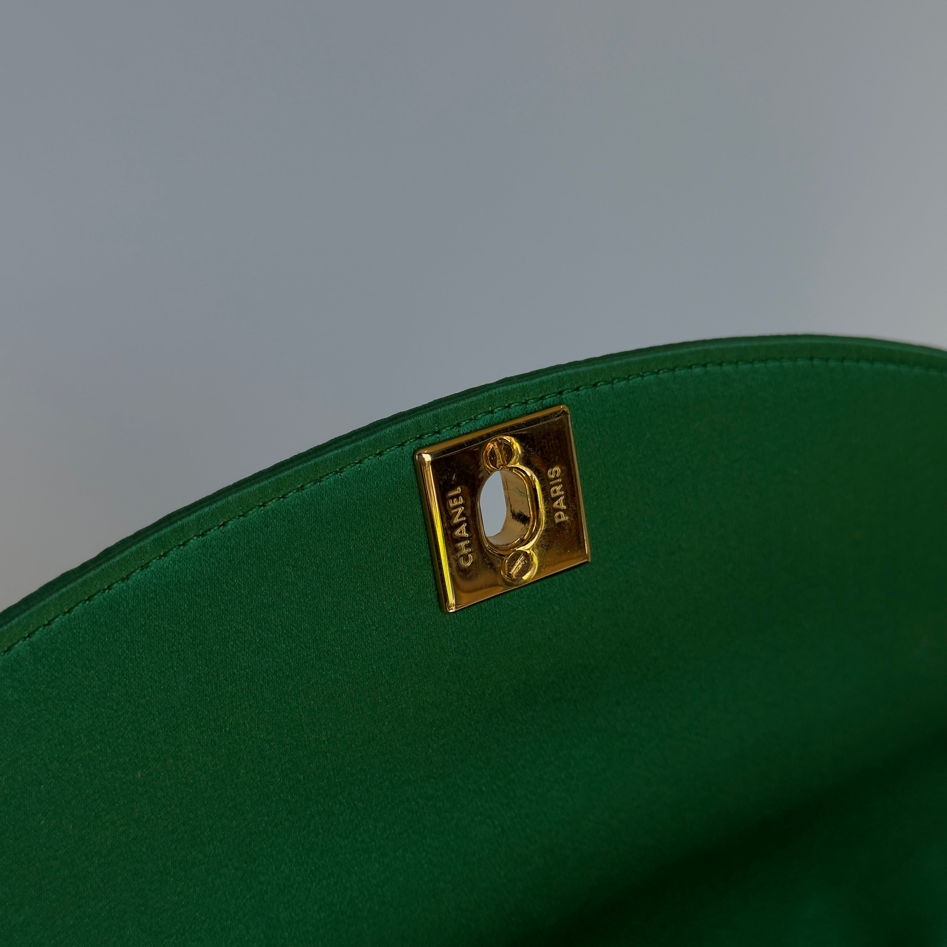 Rare Chanel Mini Diana Green Satin Bijou Chain Series 1 - Queen May
